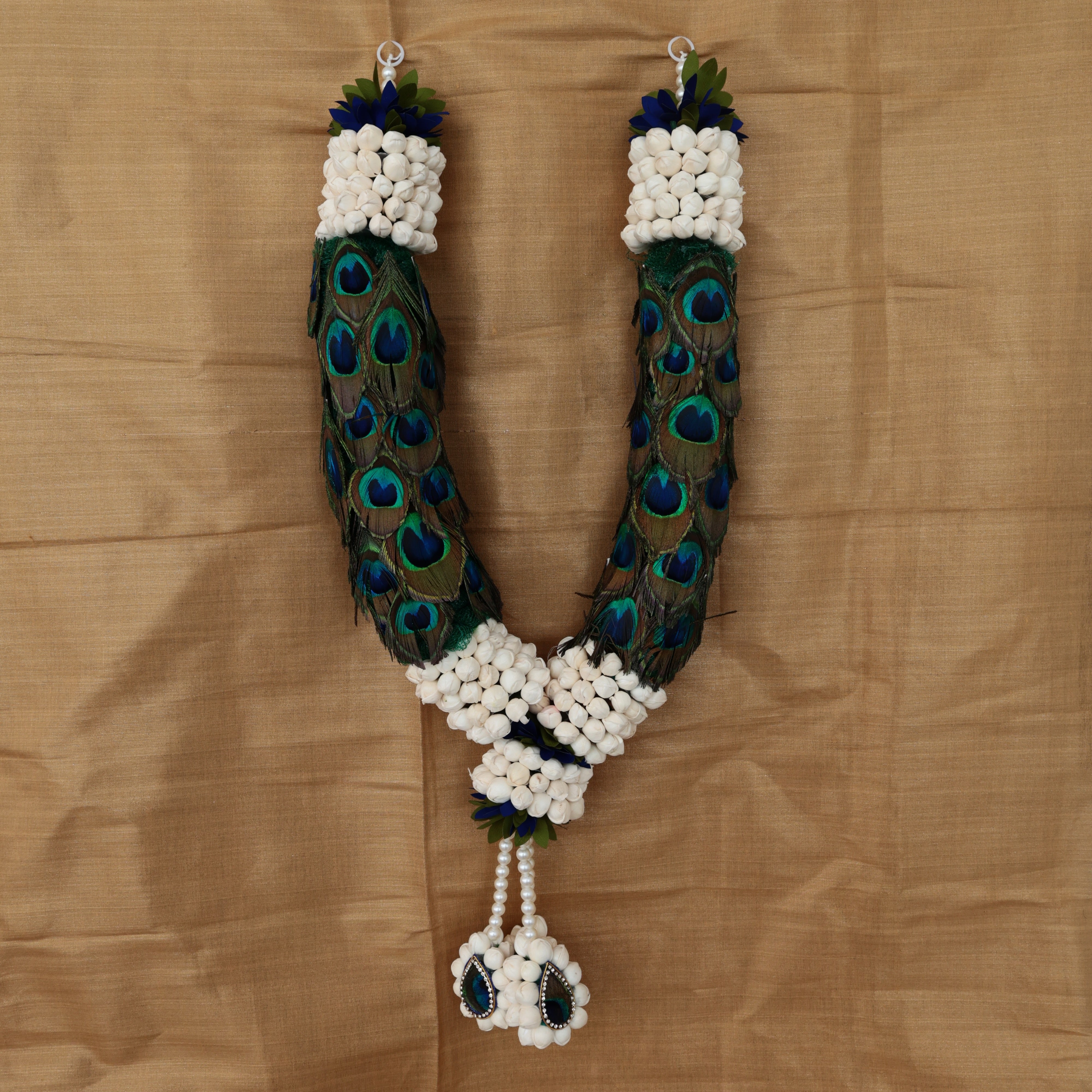 Reusable Peacock Feather Malli Maalai/Garland - 1 Feet Garland