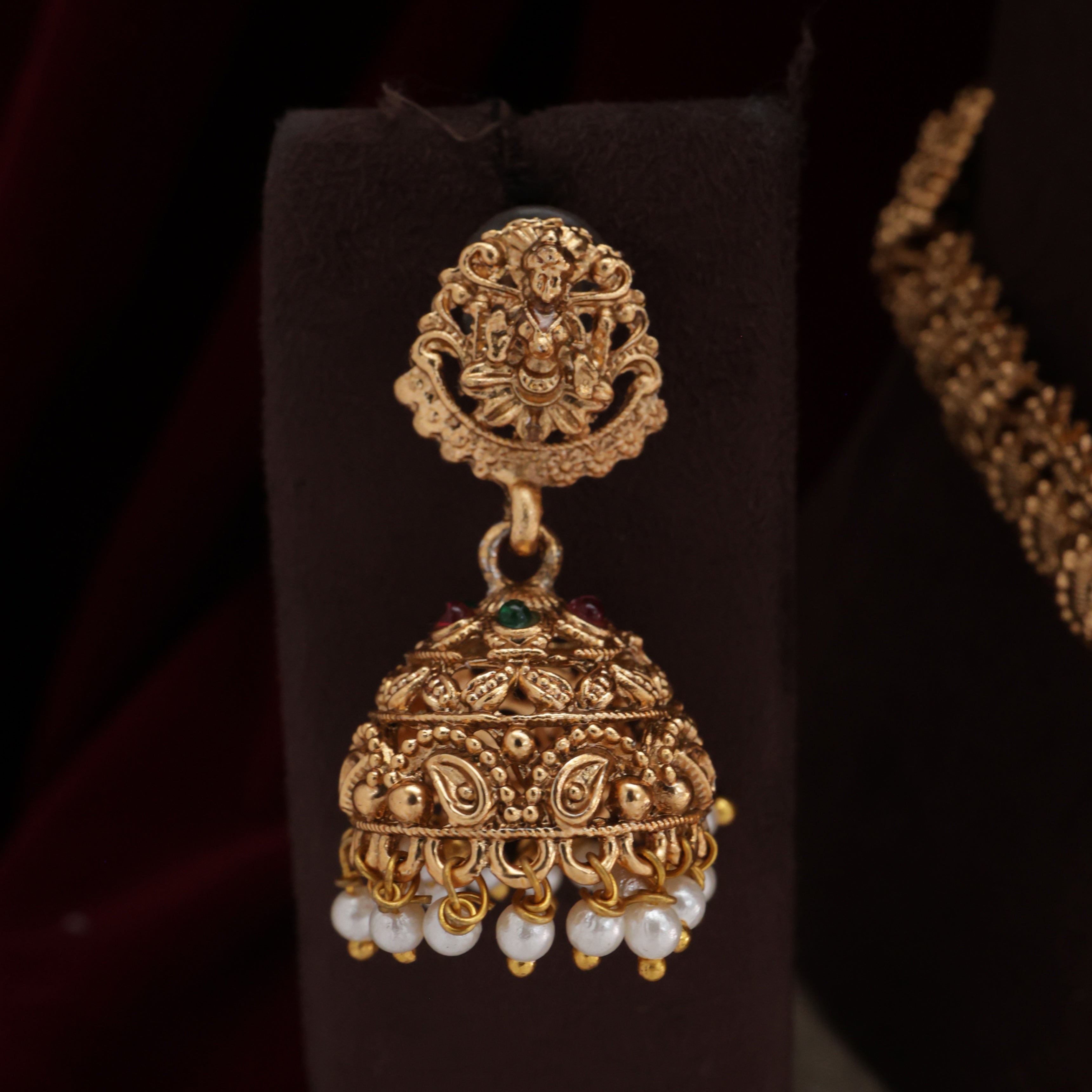 Budget Friendly Antique Lakshmi Devi Kemp Bridal Combo Set