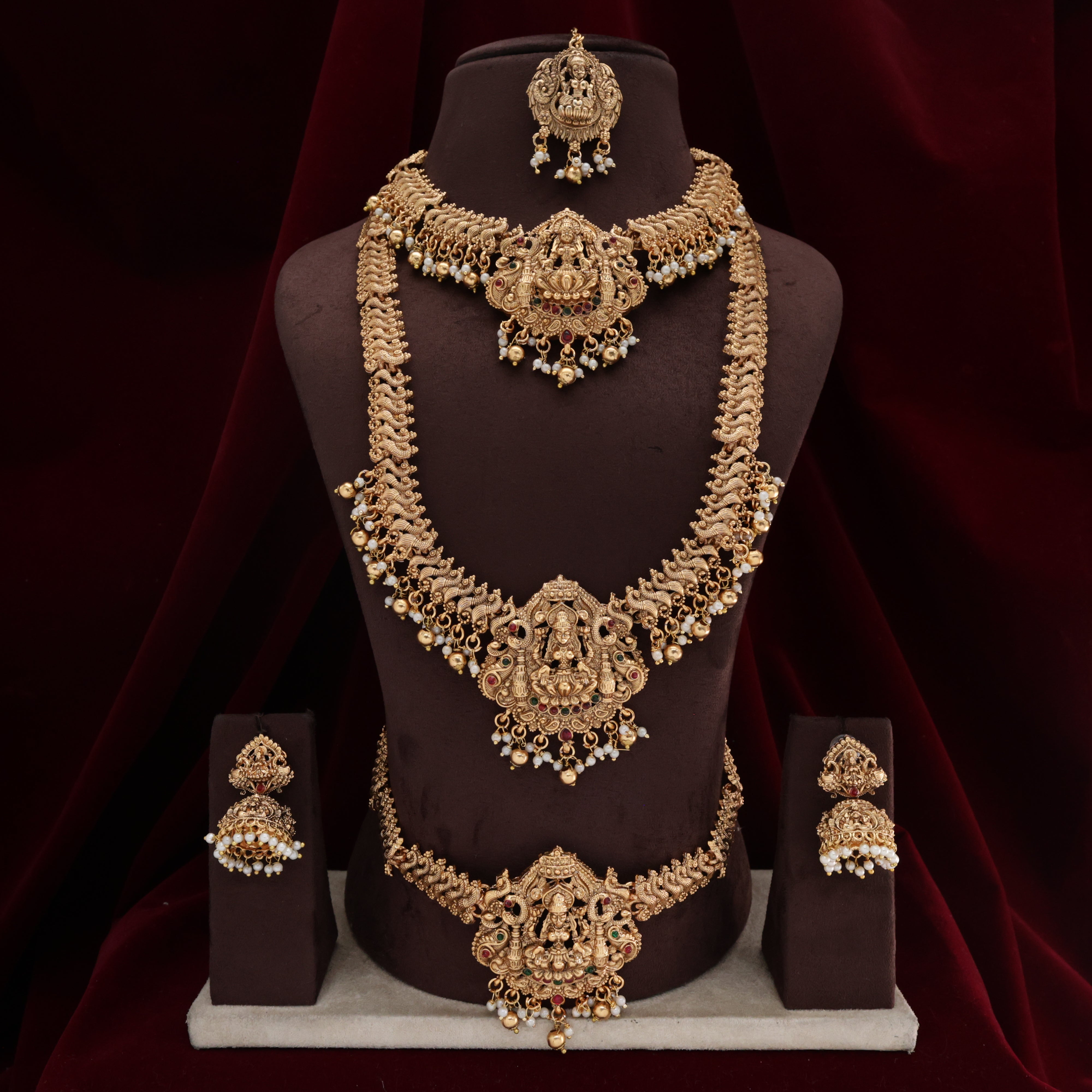 Budget Friendly Antique Mahalakshmi Devi Bridal Combo Set