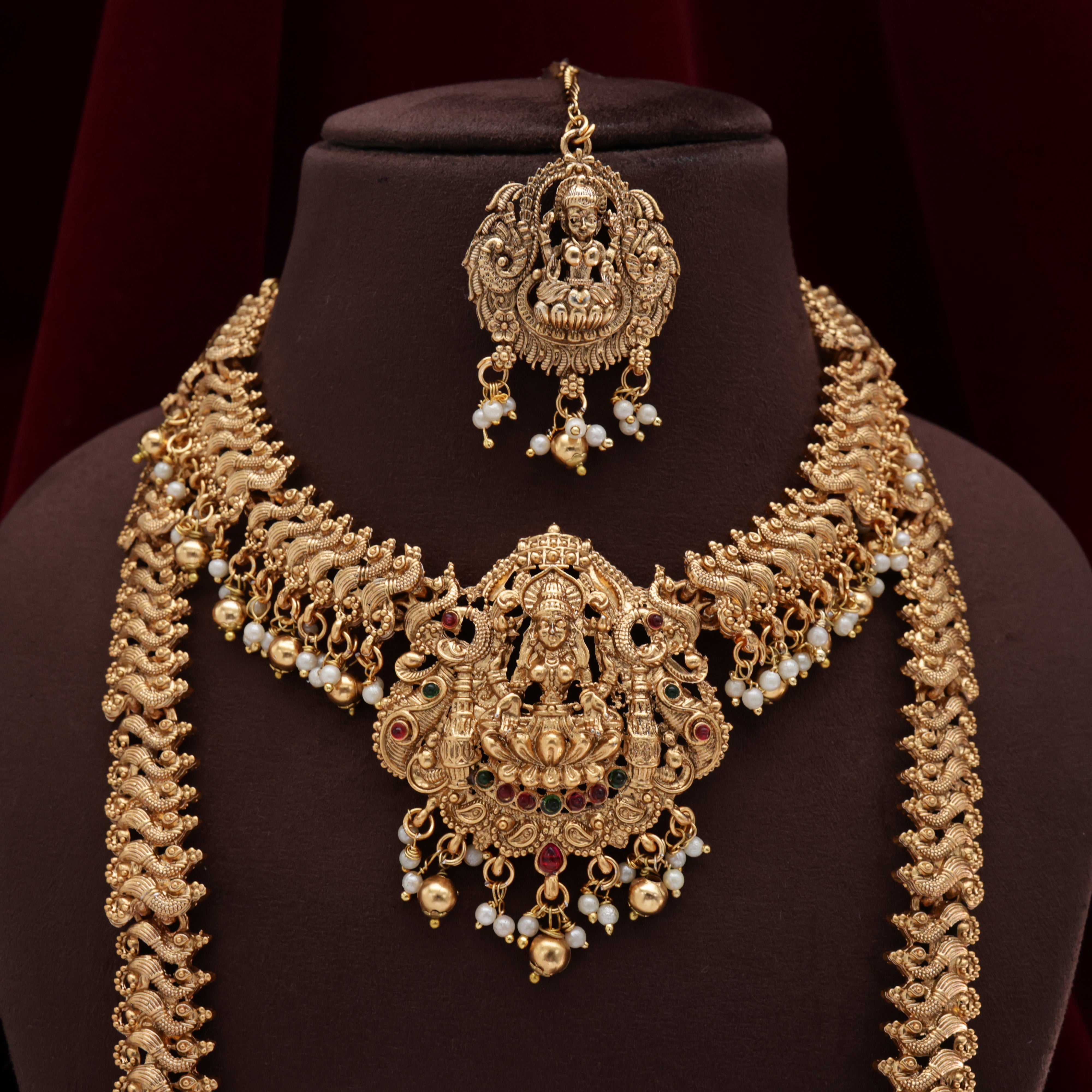 Budget Friendly Antique Mahalakshmi Devi Bridal Combo Set