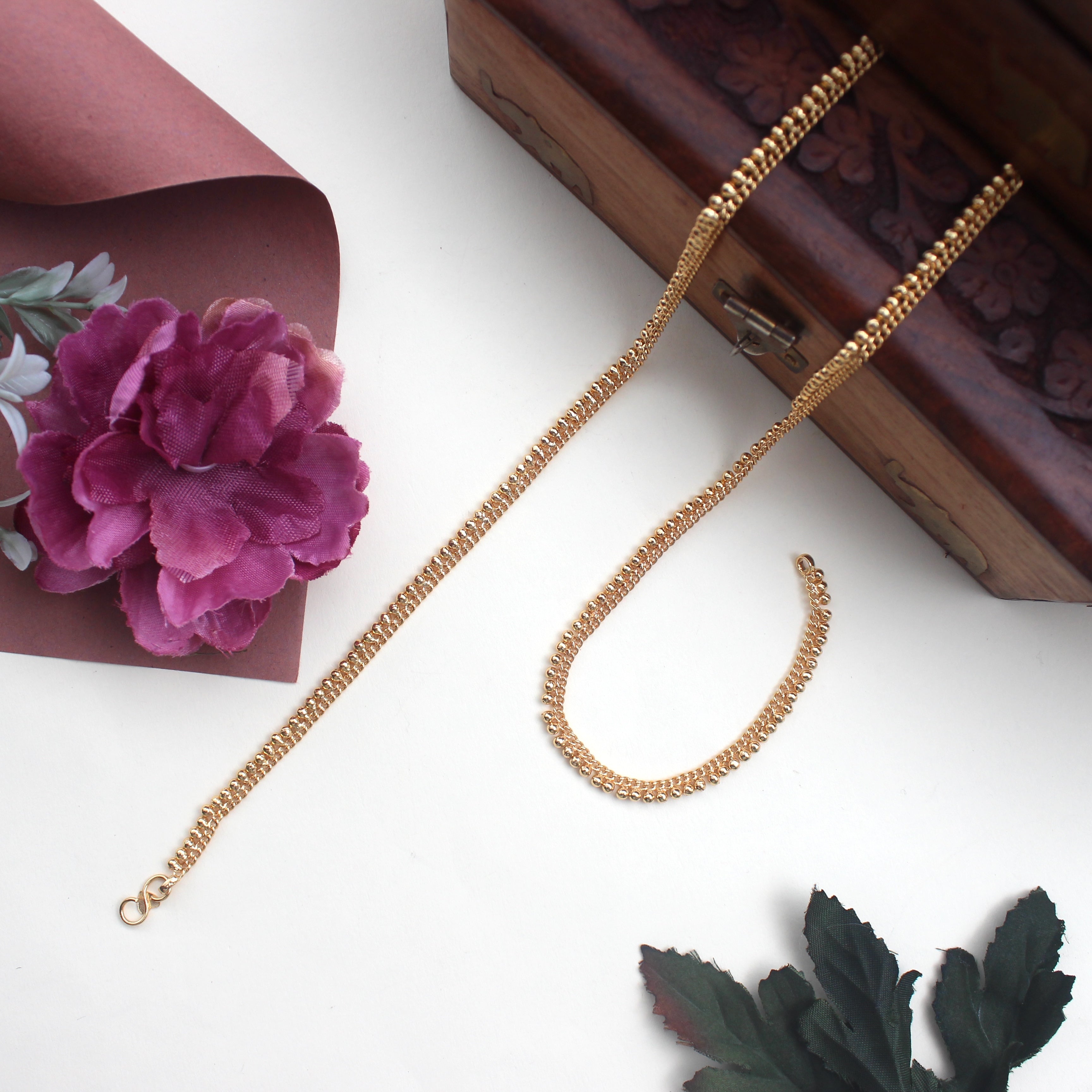 Real Gold Look Kerala Gold Balls Anklets