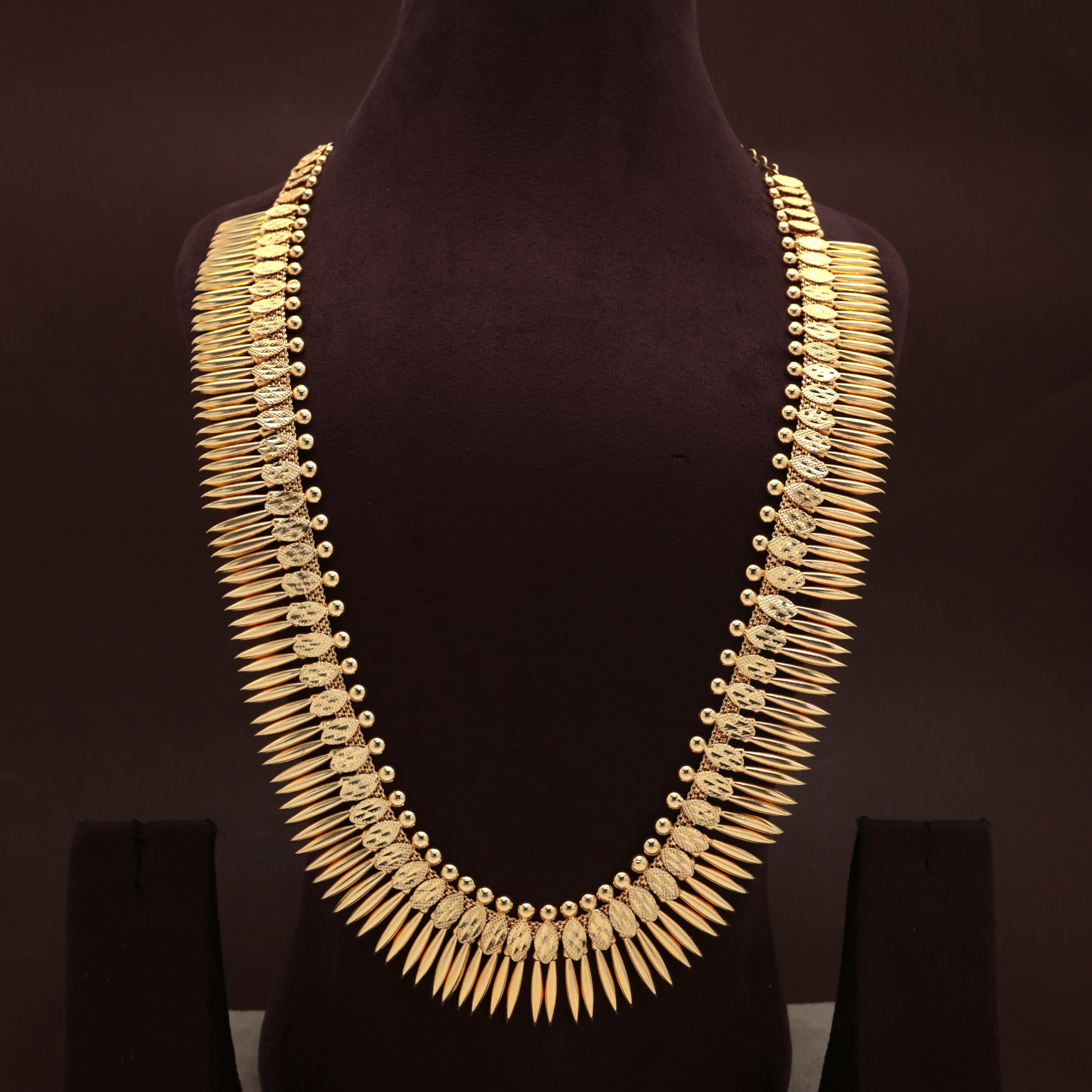 Real Gold Tone Traditional Kerala Neettu Mulla Bridal Haaram