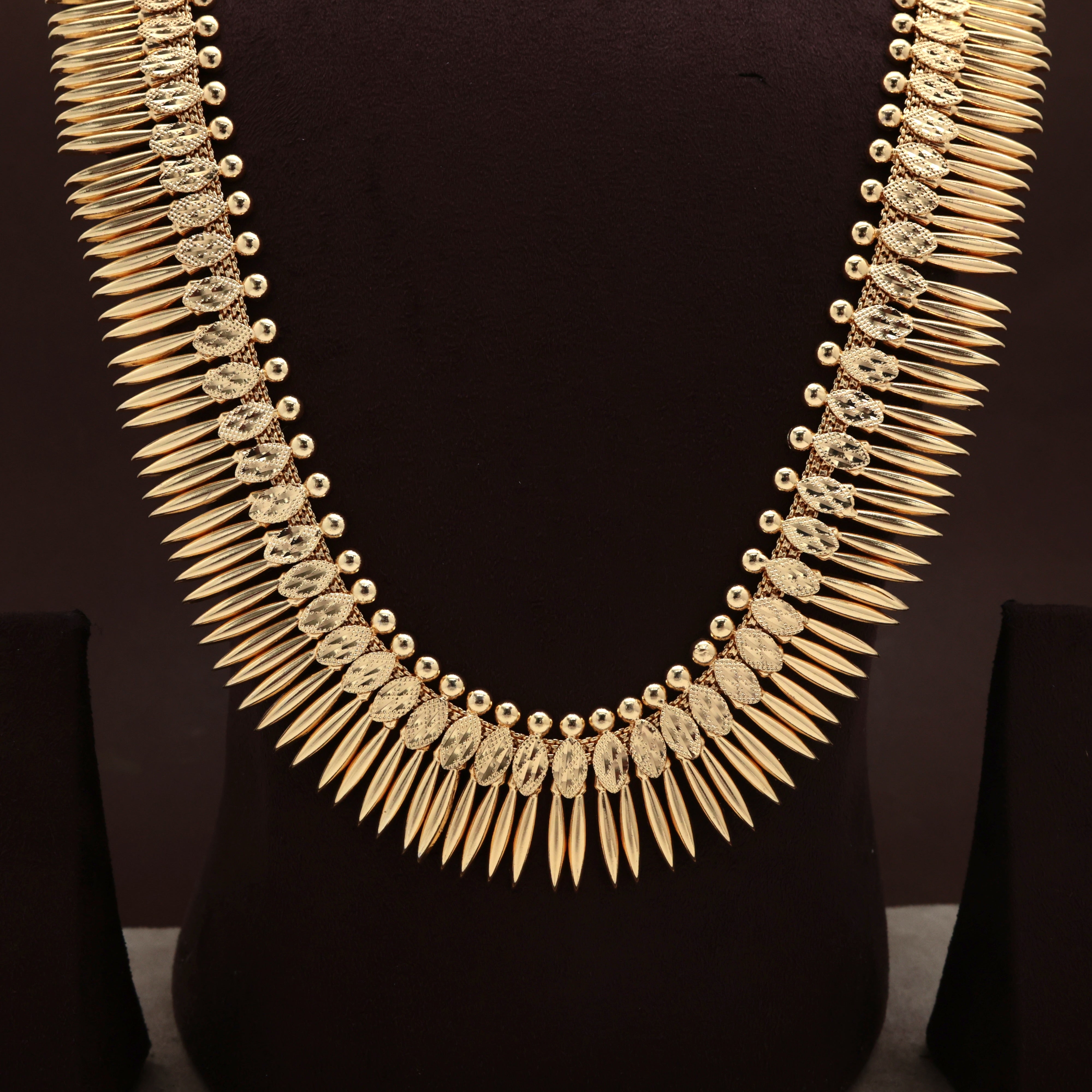 Real Gold Tone Traditional Kerala Neettu Mulla Bridal Haaram