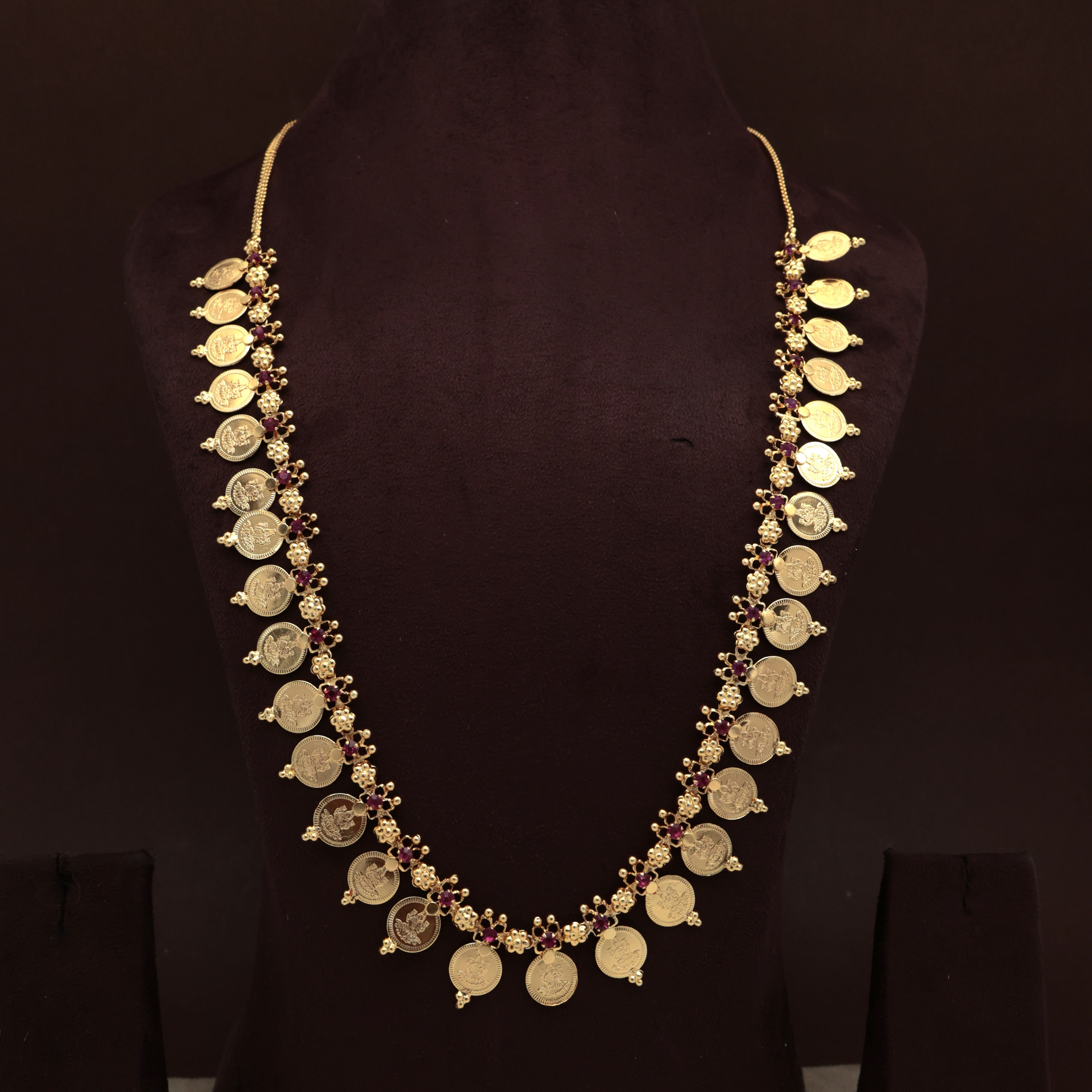 Real Gold Tone Kerala Traditional Lakshmi Coin Haaram