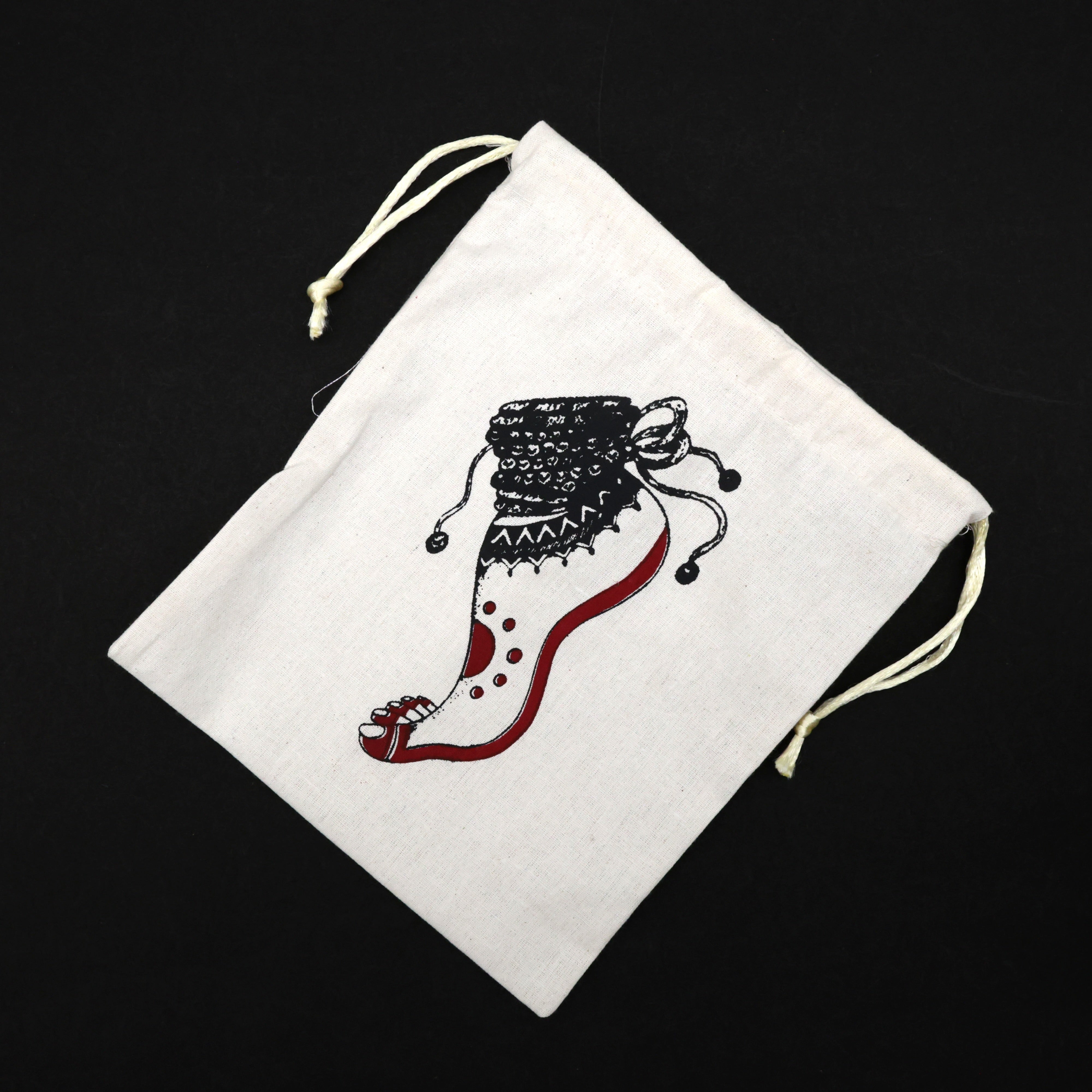 Cotton Dance Padam Printed String Bags - Size 6x8 Inches