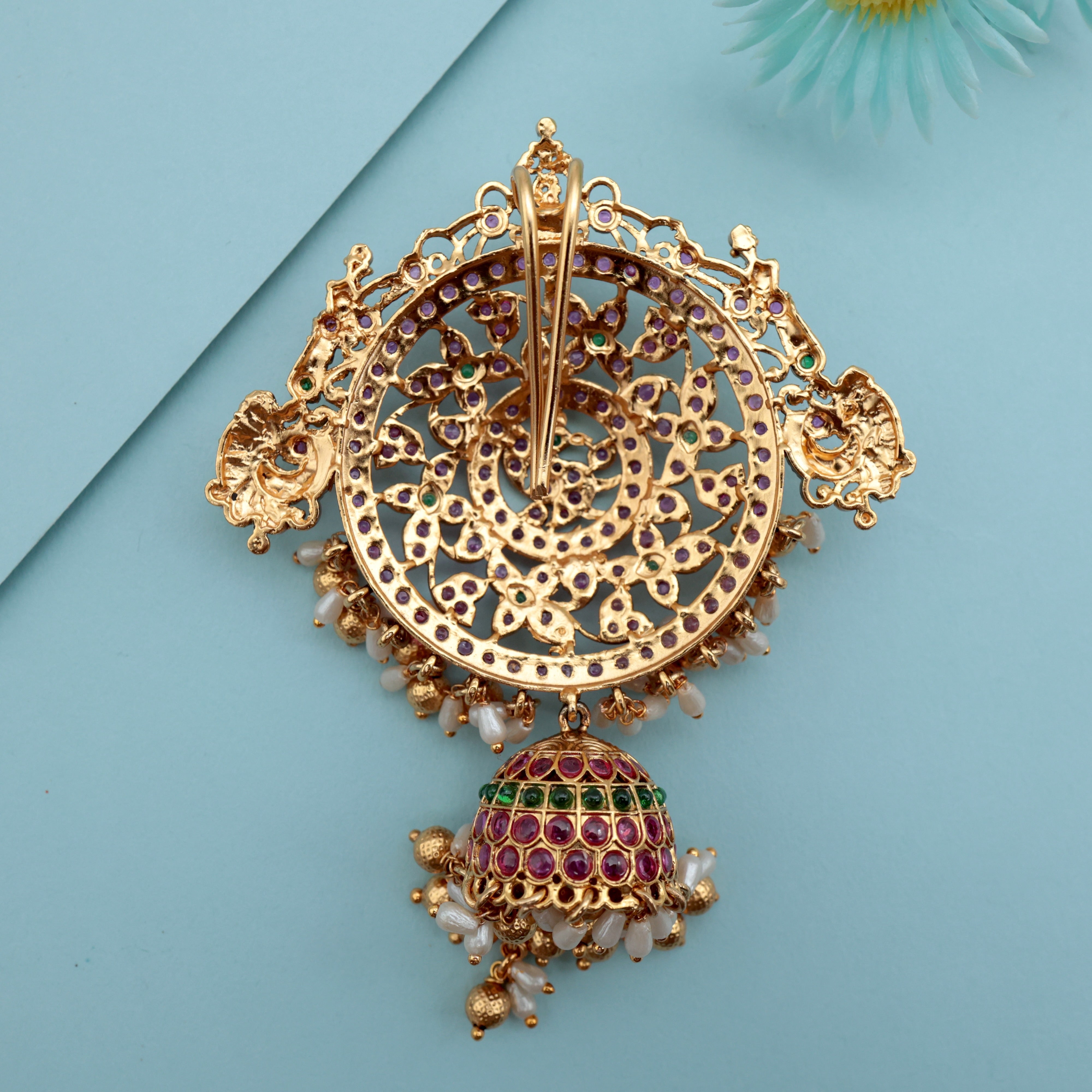 Antique Kemp Big Chakra bridal Hair Choti/Jada Billa