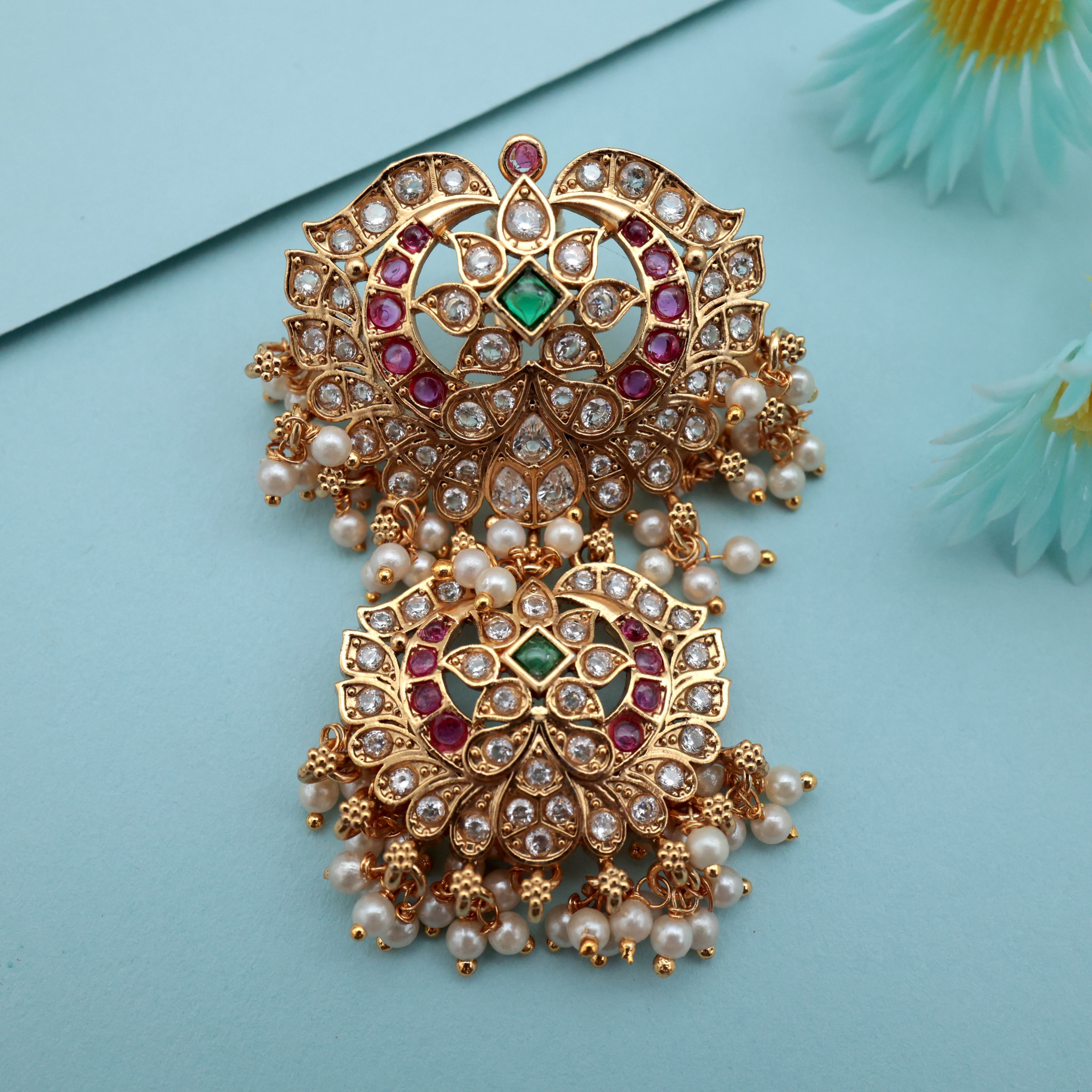 AD 2 Layer Flower Bridal Choti - Short Choti For Hair