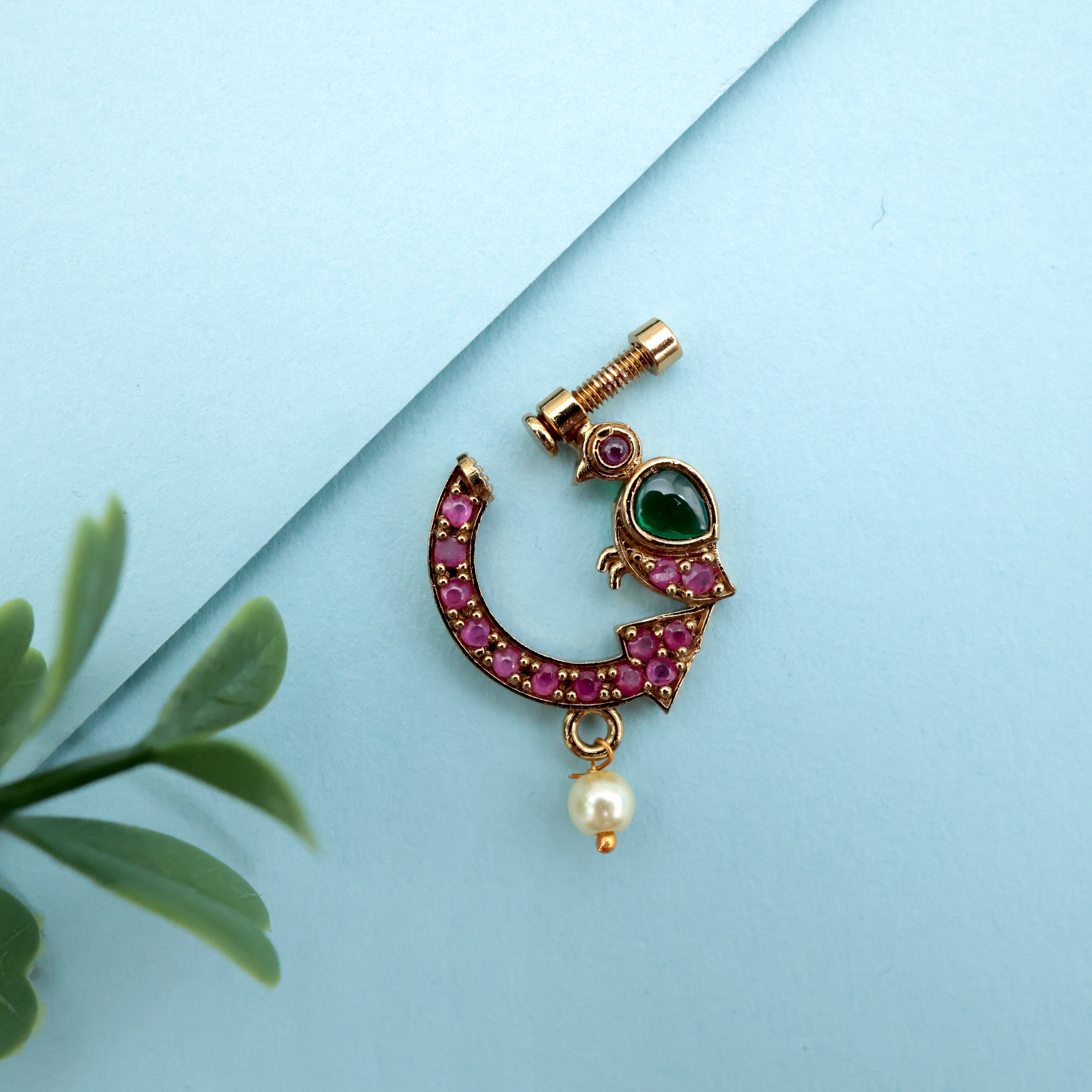 AD Bridal Bird Nath/Nose Pin