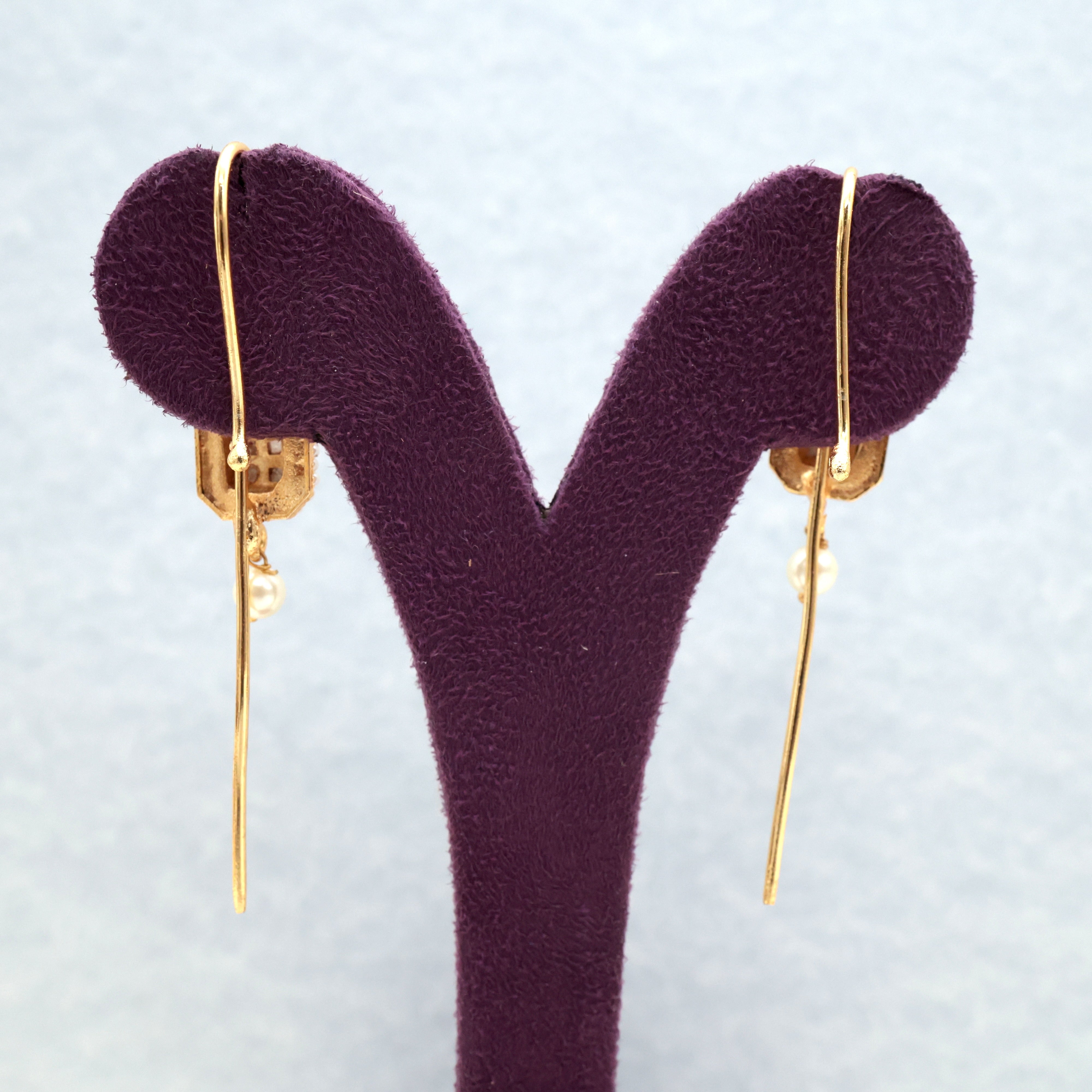 PREMIUM JADAU KUNDAN PEACOCK NEEDLE EARCUFF EARRINGS