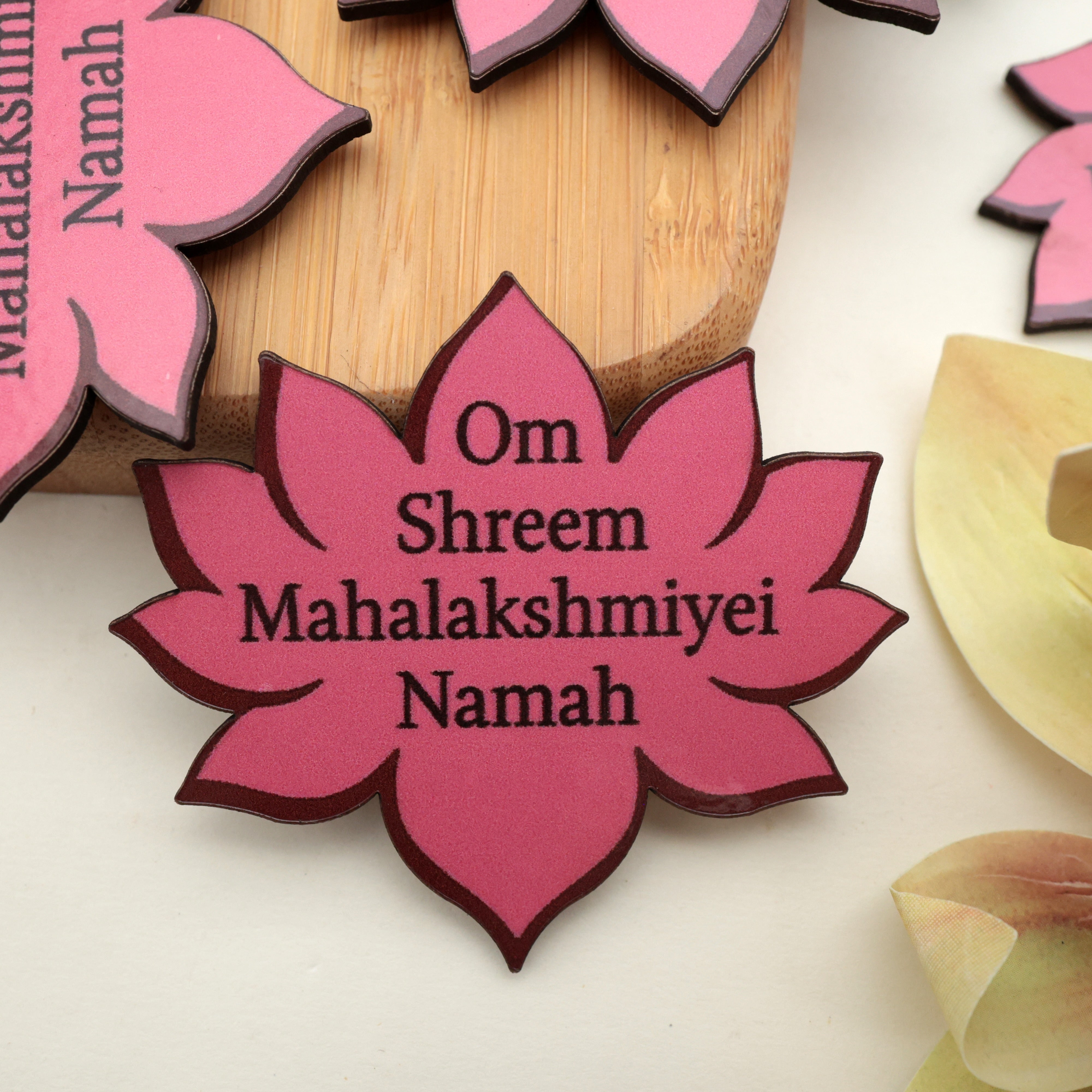 Lotus Lakshmi Mantra Fridge Magnet