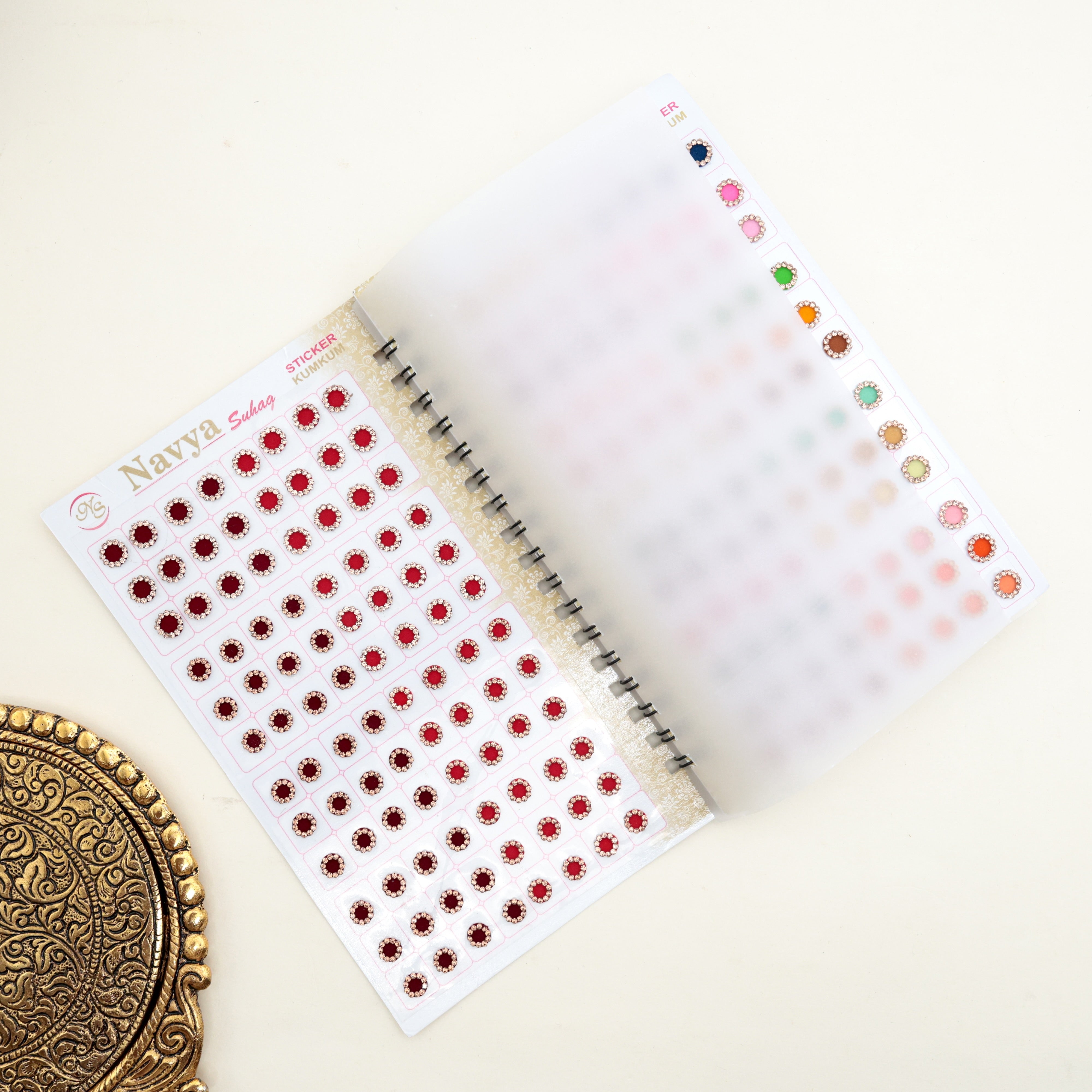 Navya Gold Premium Stone Border Bridal Fancy Velvet Bindis