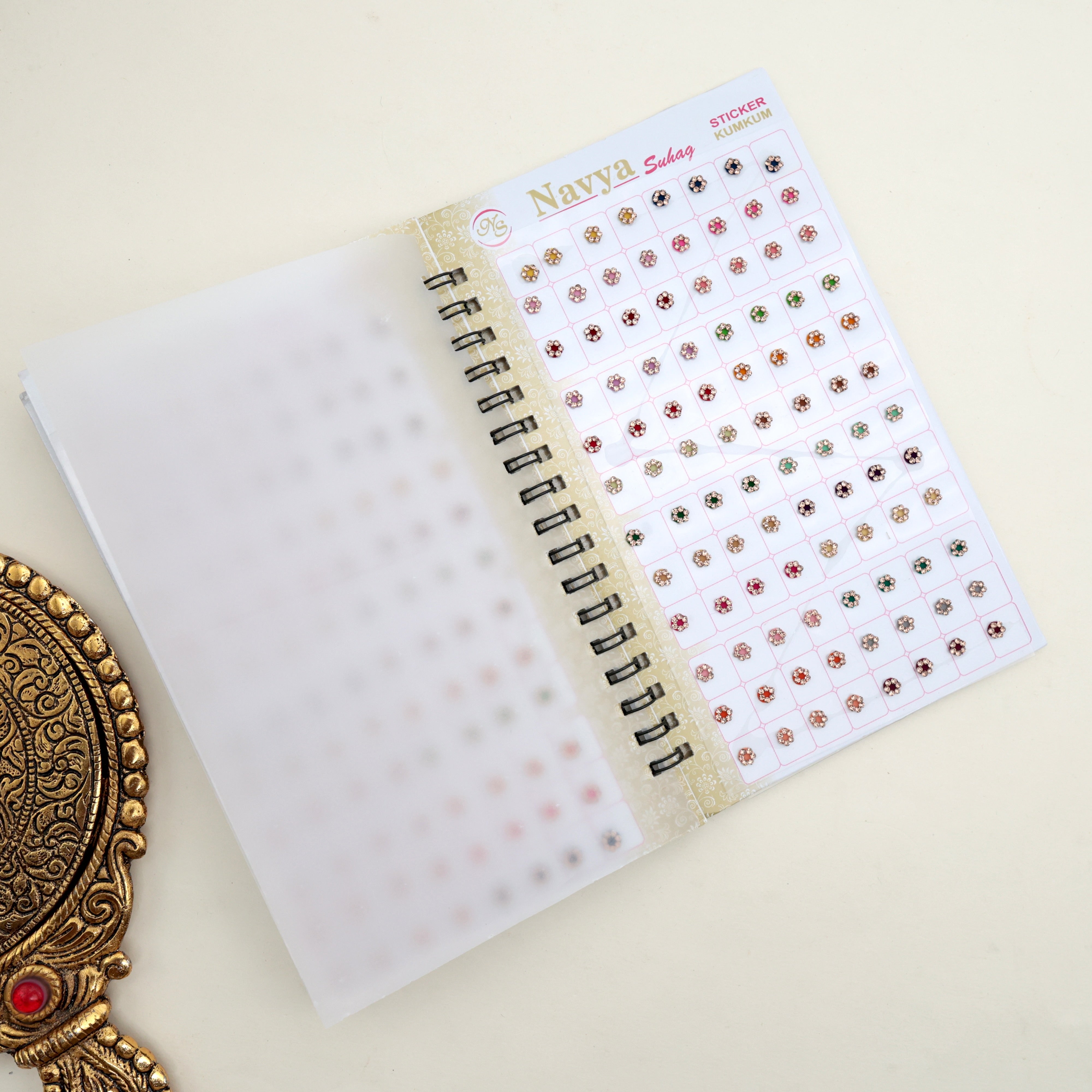 Navya Gold Premium Stone Border Bridal Fancy Velvet Bindis