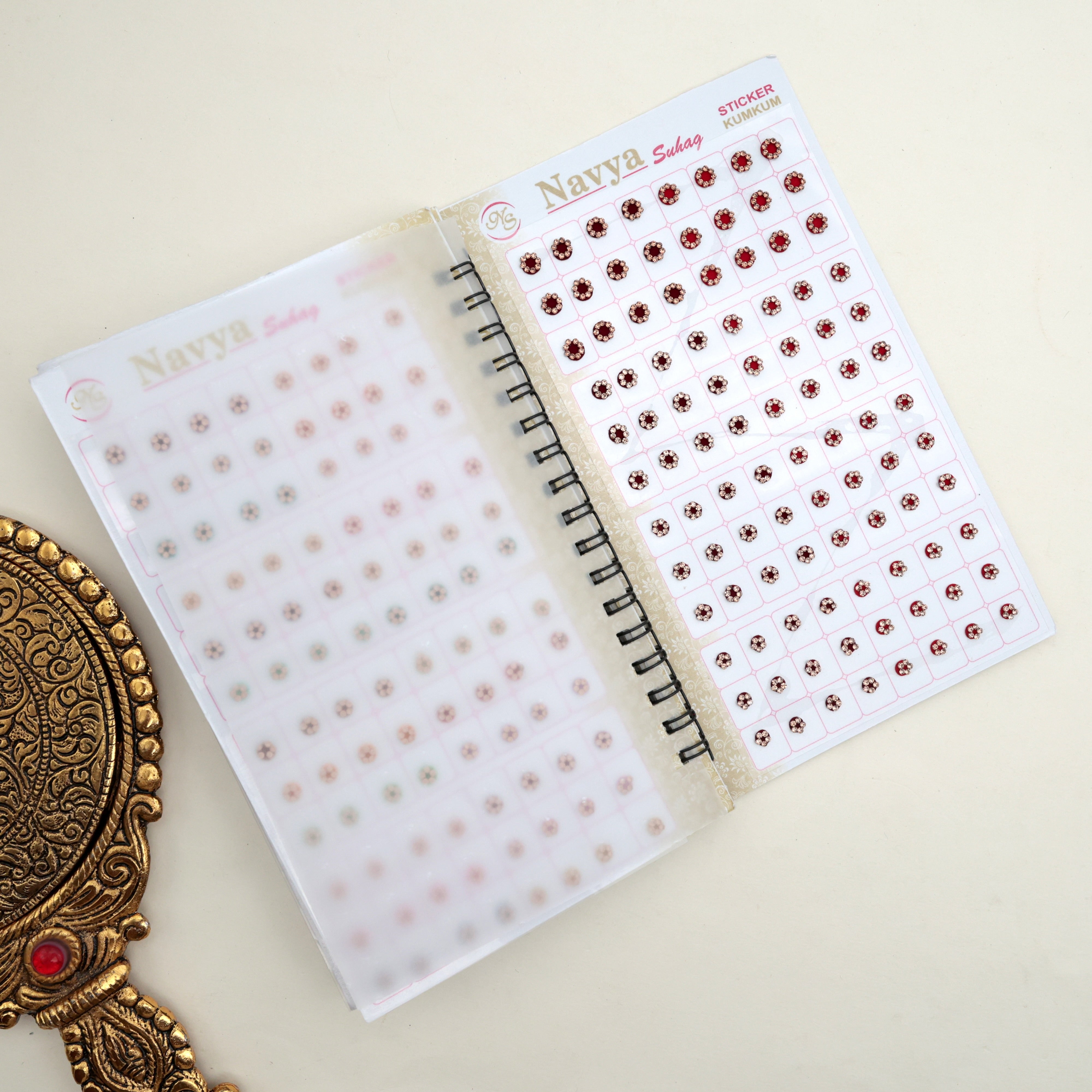 Navya Gold Premium Stone Border Bridal Fancy Velvet Bindis