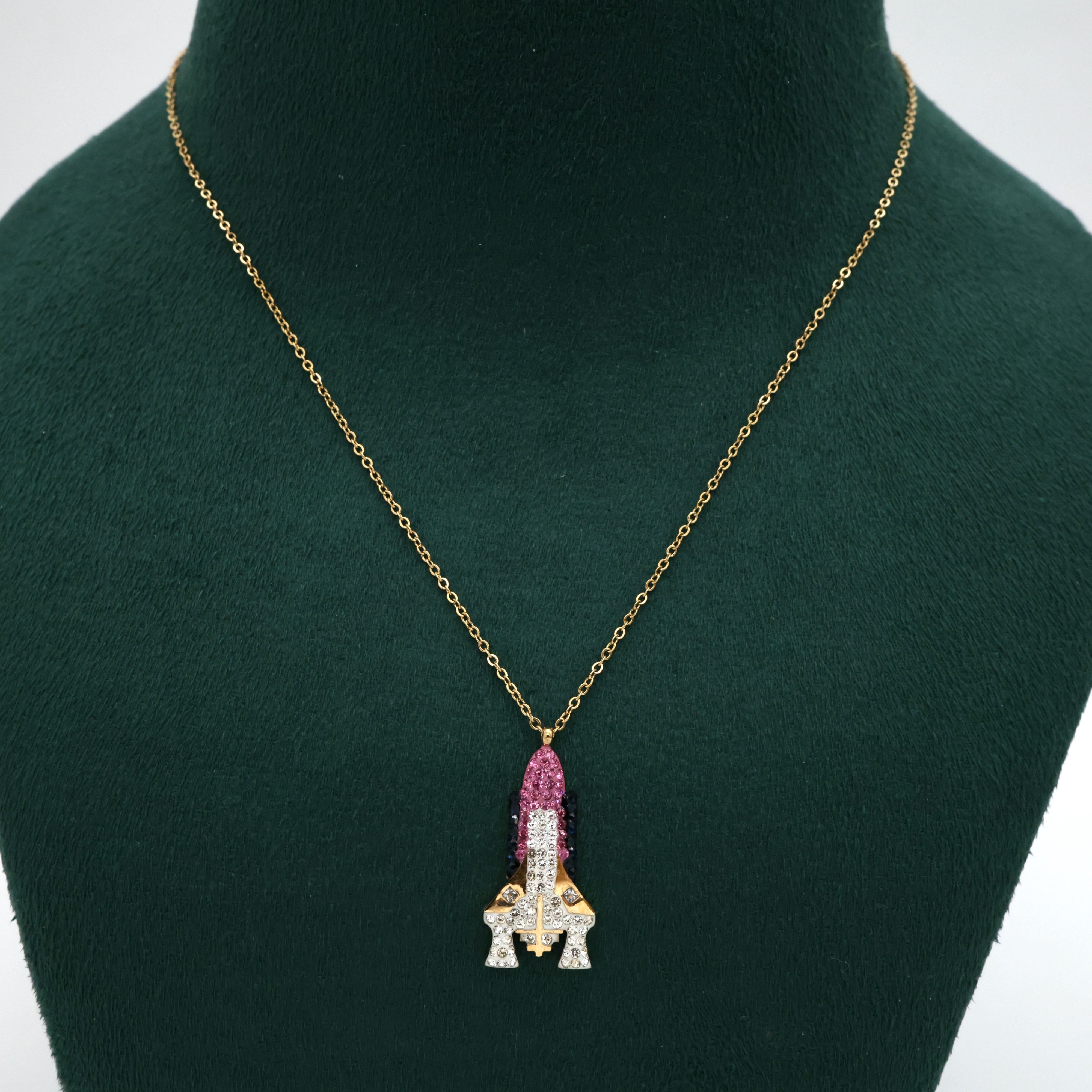 Anti Tarnish Kids Friendly Rocket Necklace
