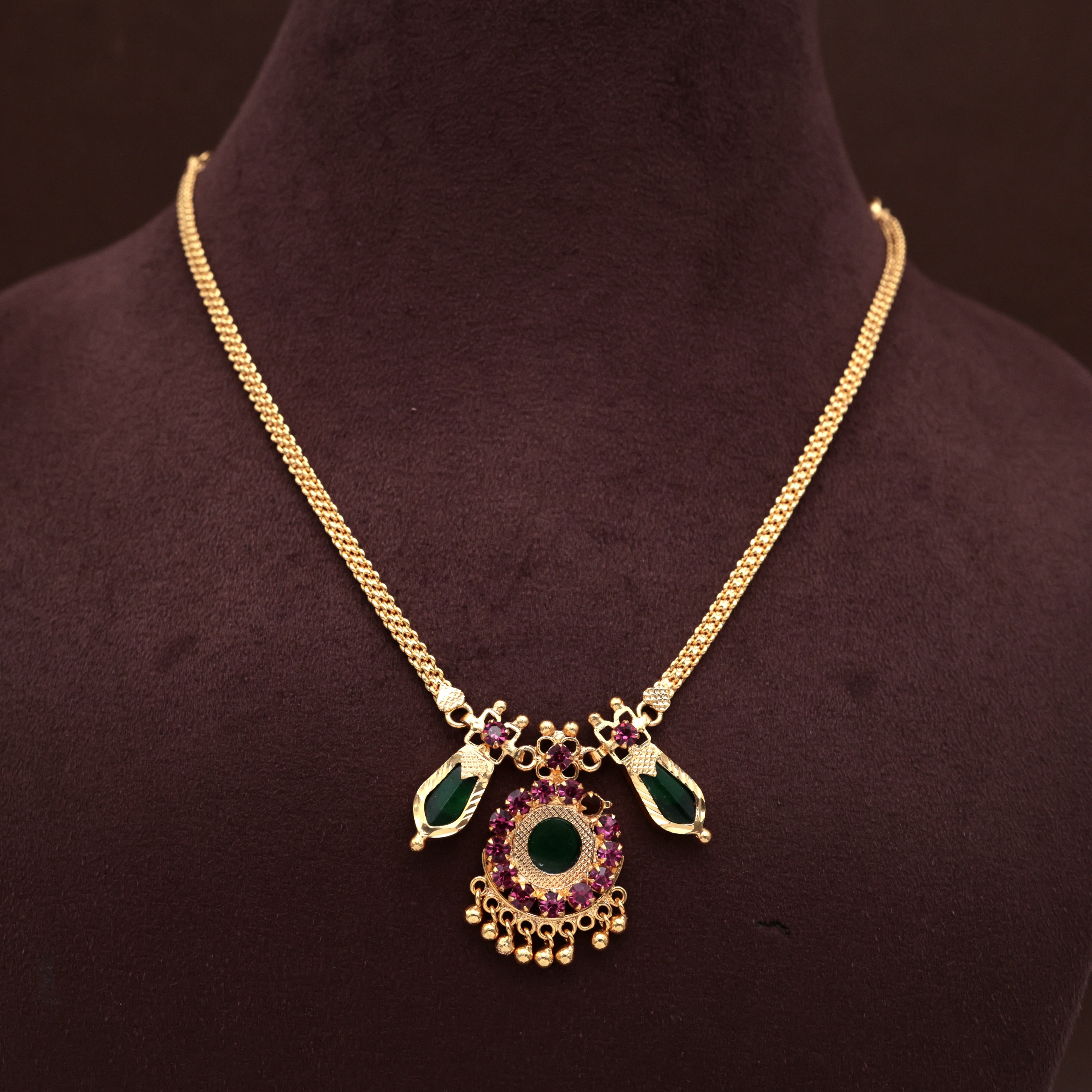 Real Gold Tone Kerala Traditional 1 Katta Nagapadam Necklace