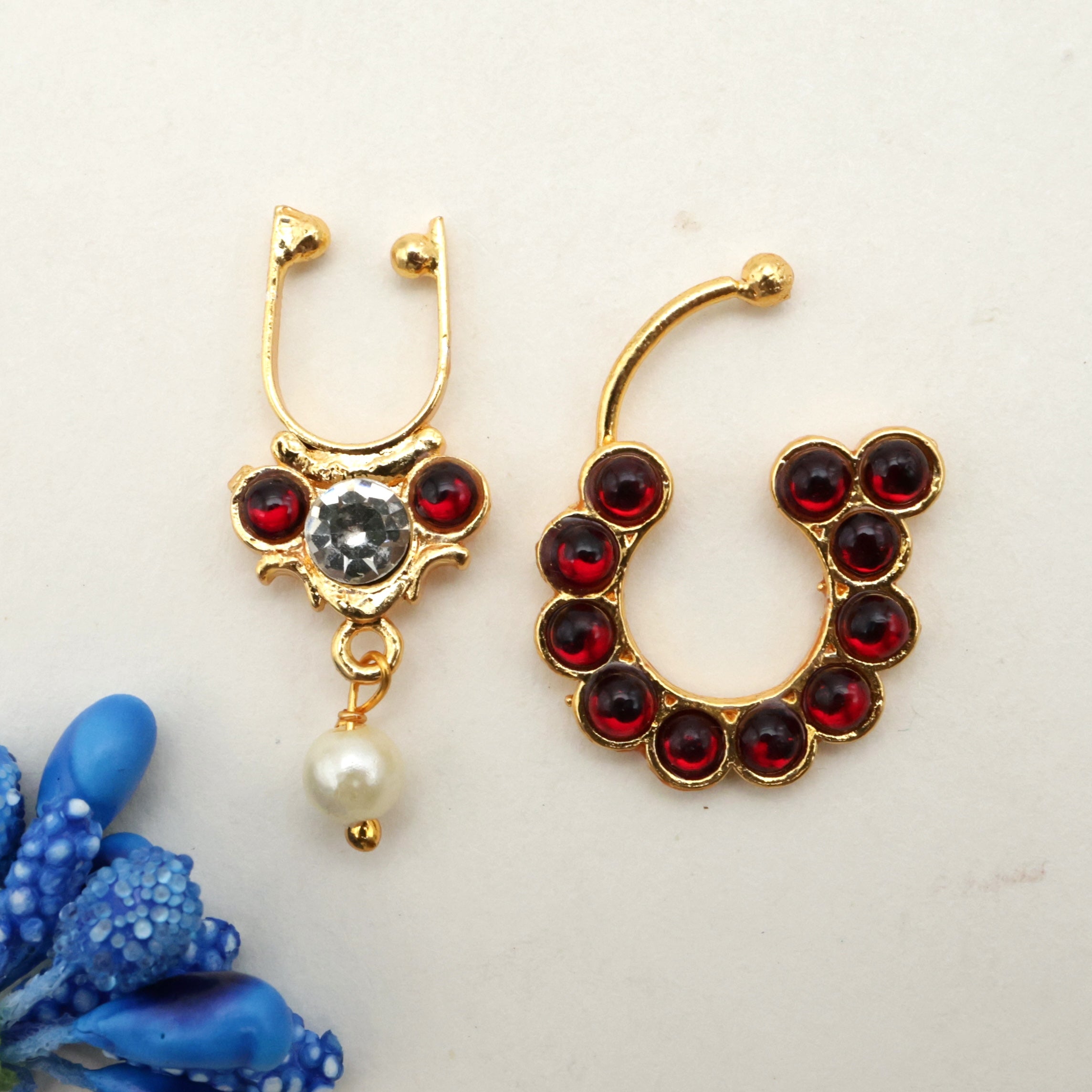 Gold Tone Traditional Kemp Nath Bullakku