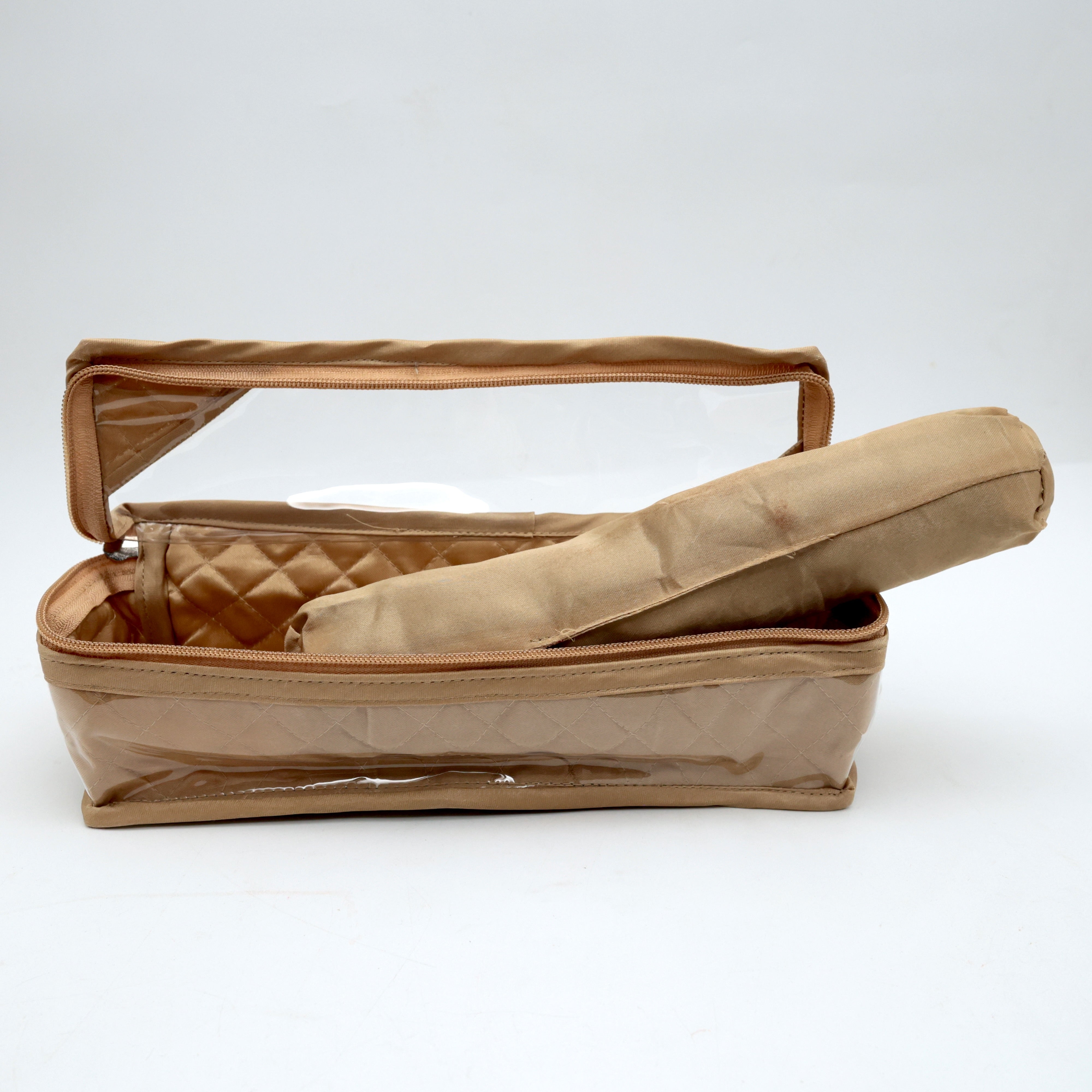 TRANSPARENT TOP VIEW SINGLE ROD FABRIC BANGLE ORGANISER POUCH - SINGLE ROLL BANGLES CHURI KIT