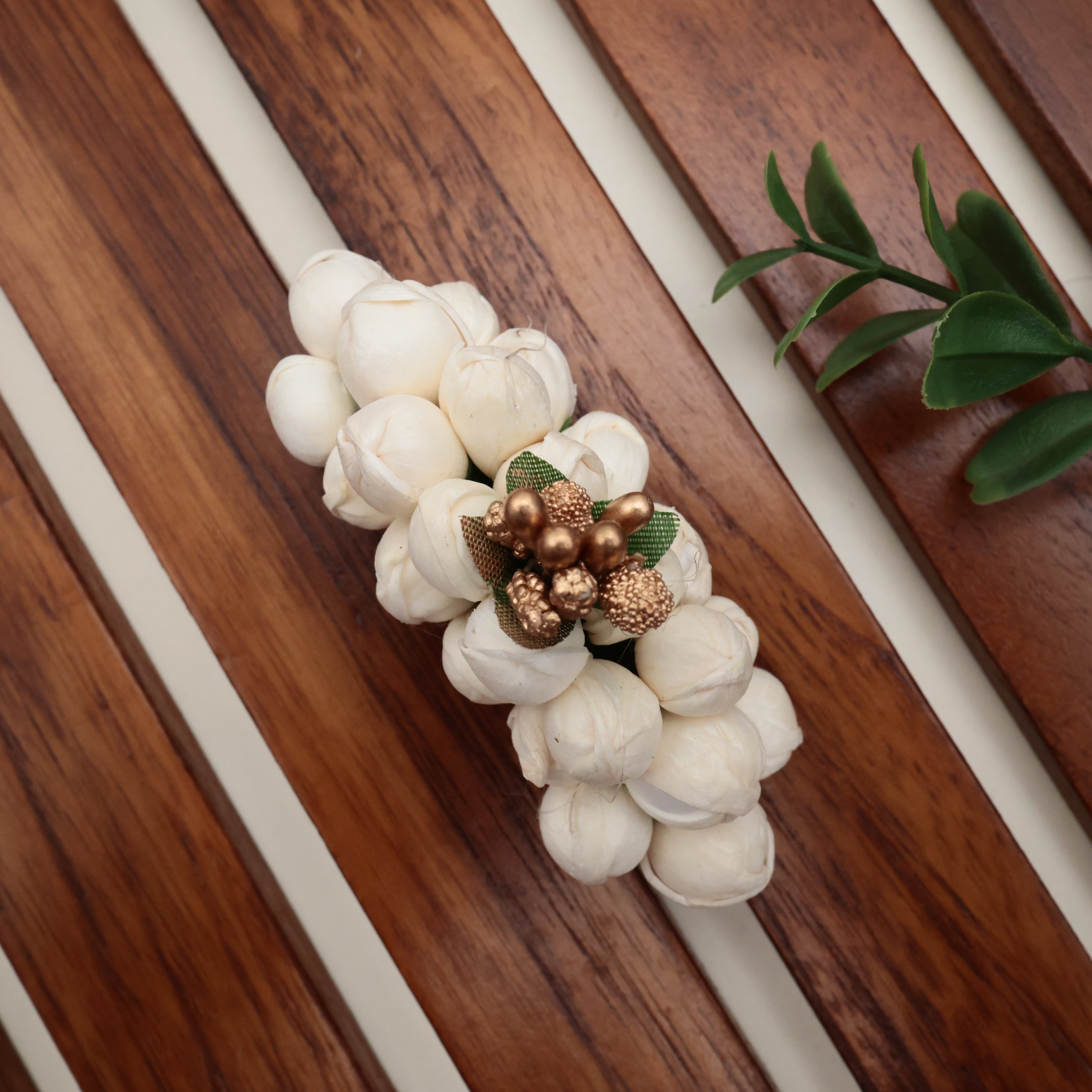 Handmade 4 Line Jasmine Pollens French Barrette Hair Clip For Women