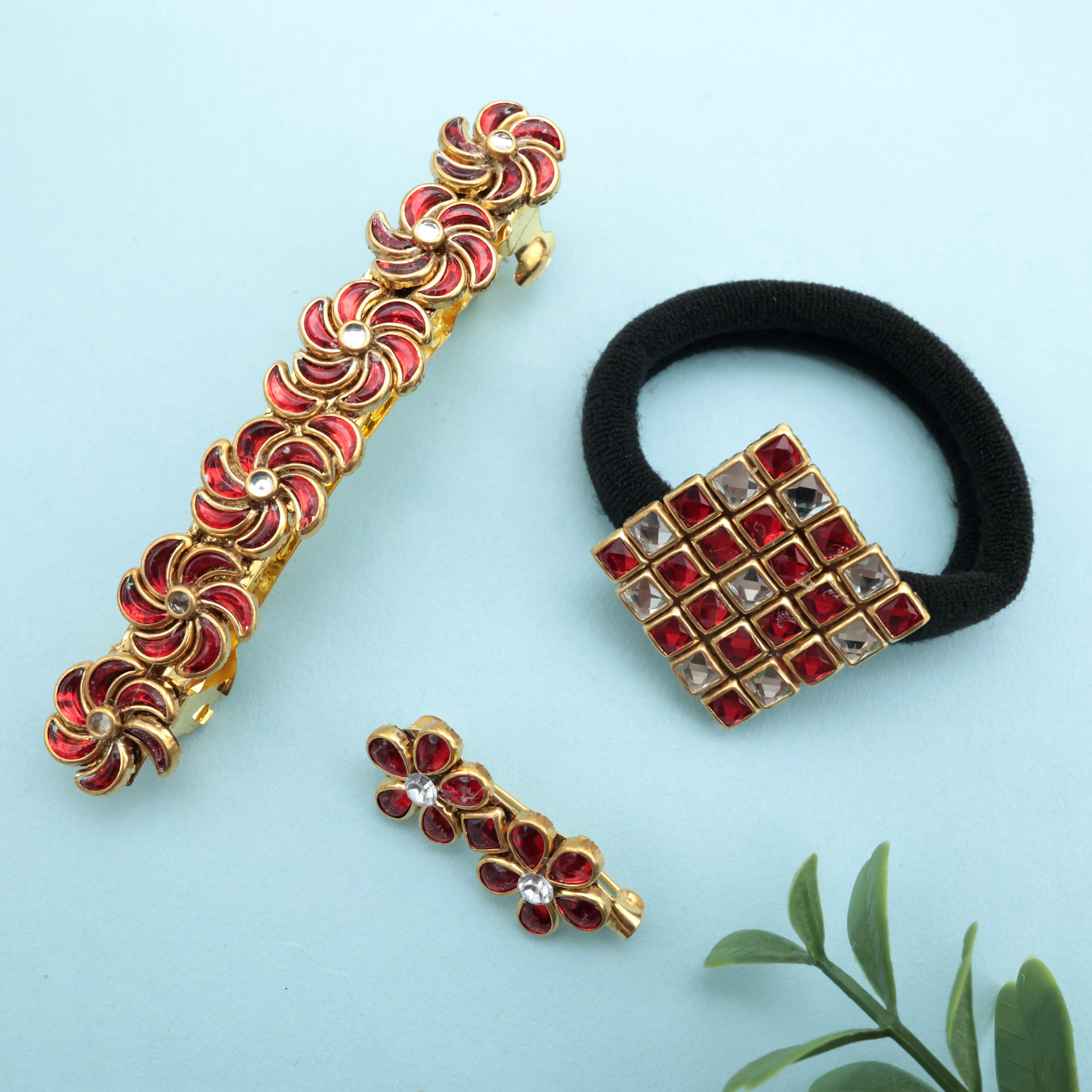NAVARATHRI ACCESSORY COMBO (RED) - BEST RETURN GIFT OPTION FOR WOMEN