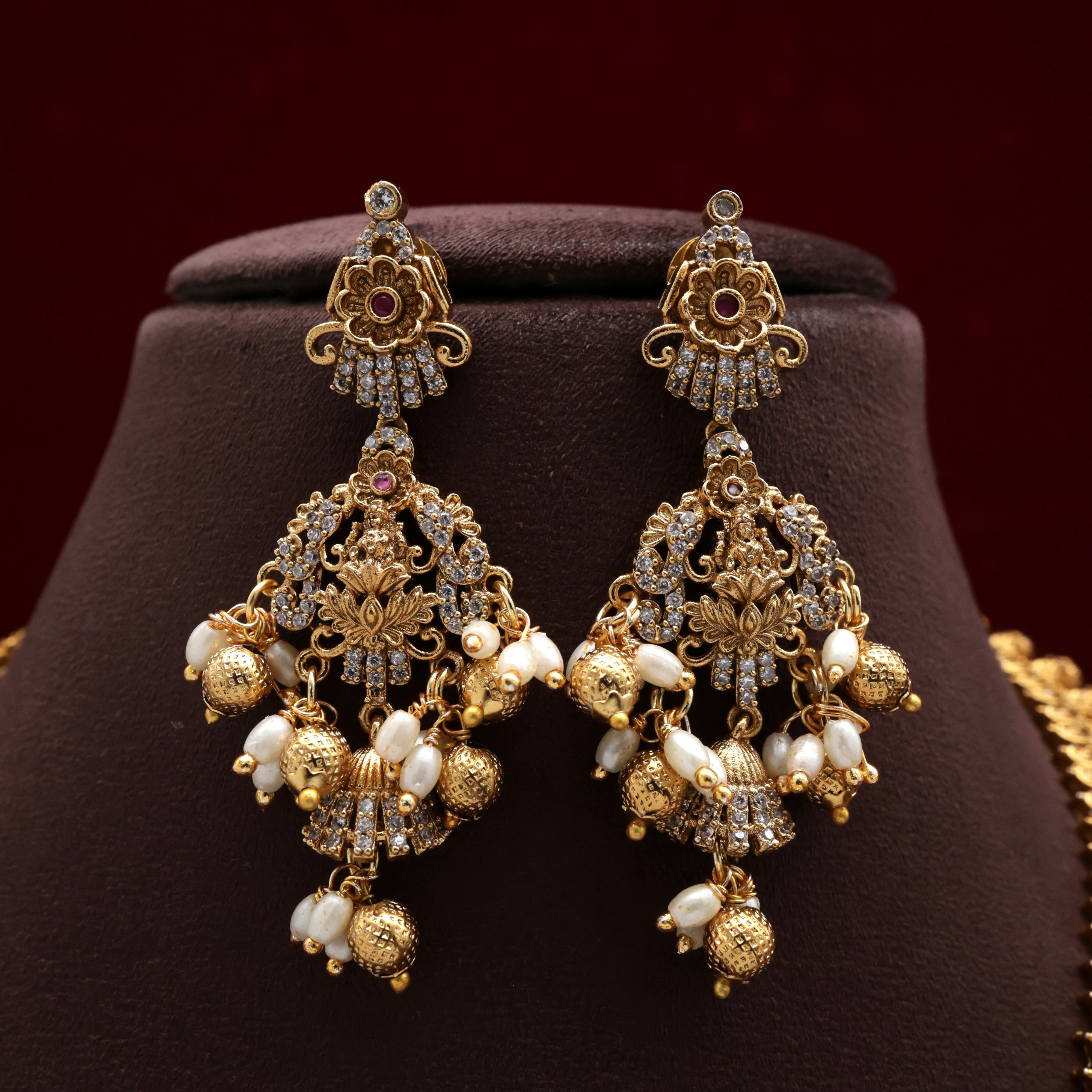 Gold Look Rettapakshi Lakshmi Pendant Kaasu/Coin Haaram Set