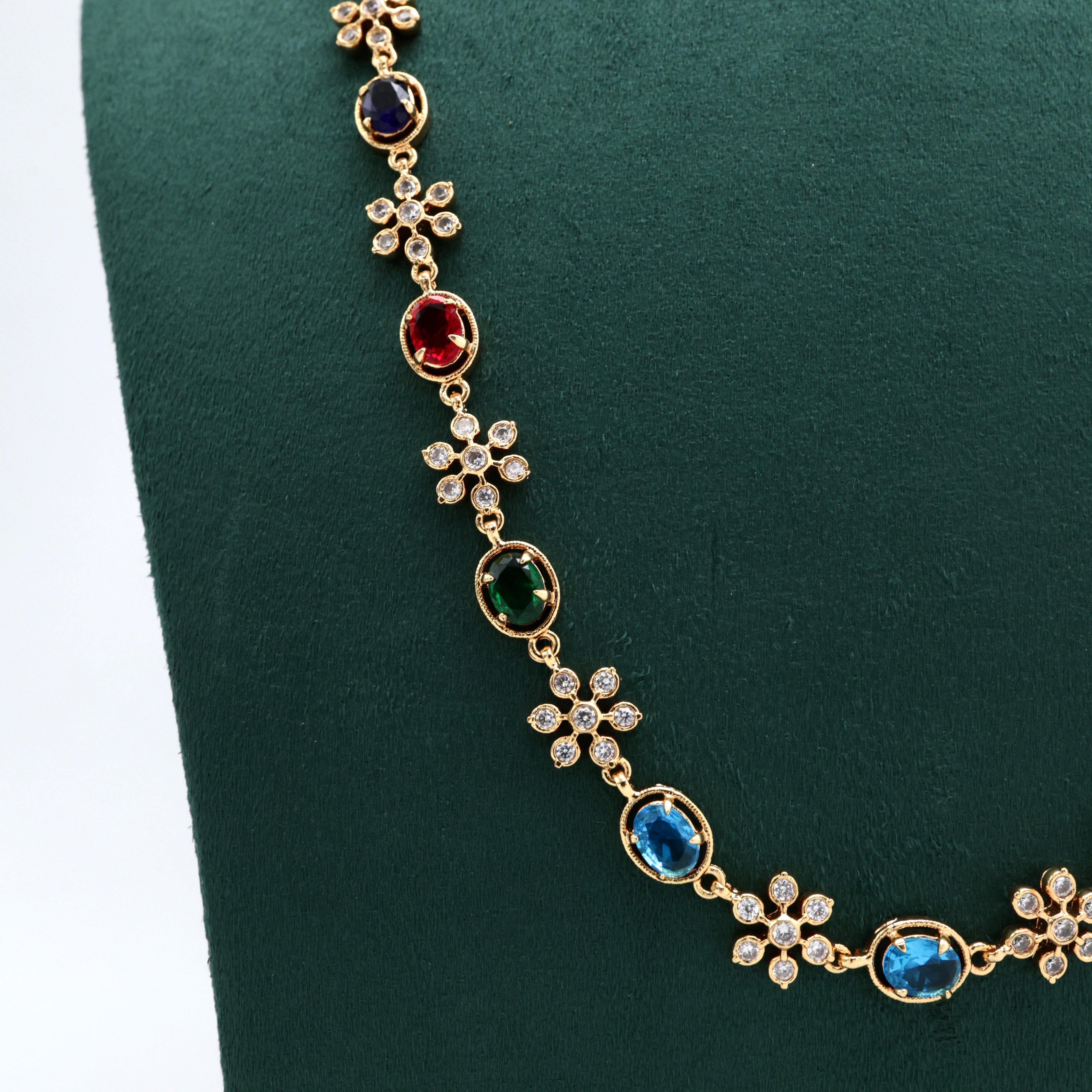 Two In One Multi Colour Stone Long Chain - Can be used as kids hip chain
