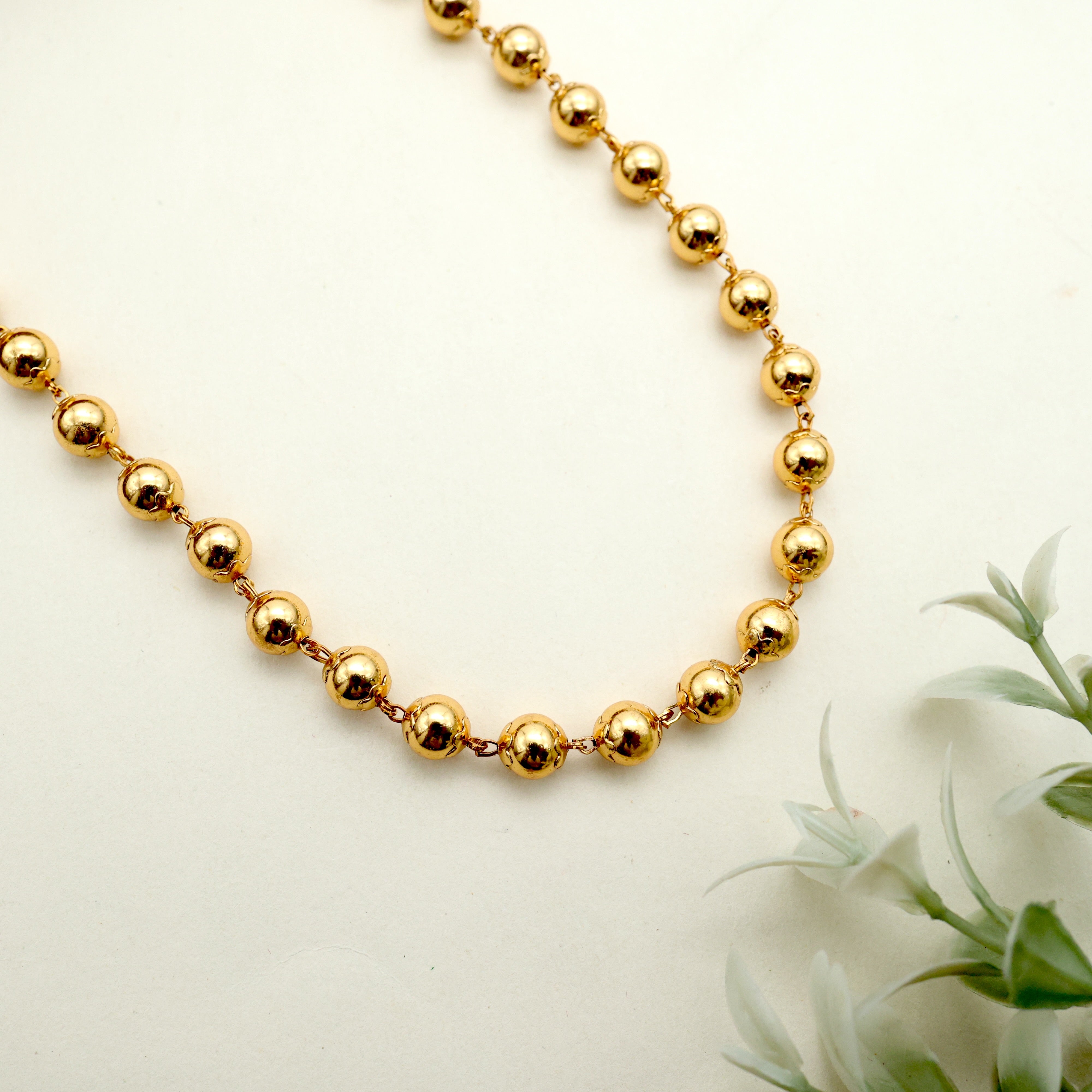 Gold Look Balls Chain - Traditional Mani Mala