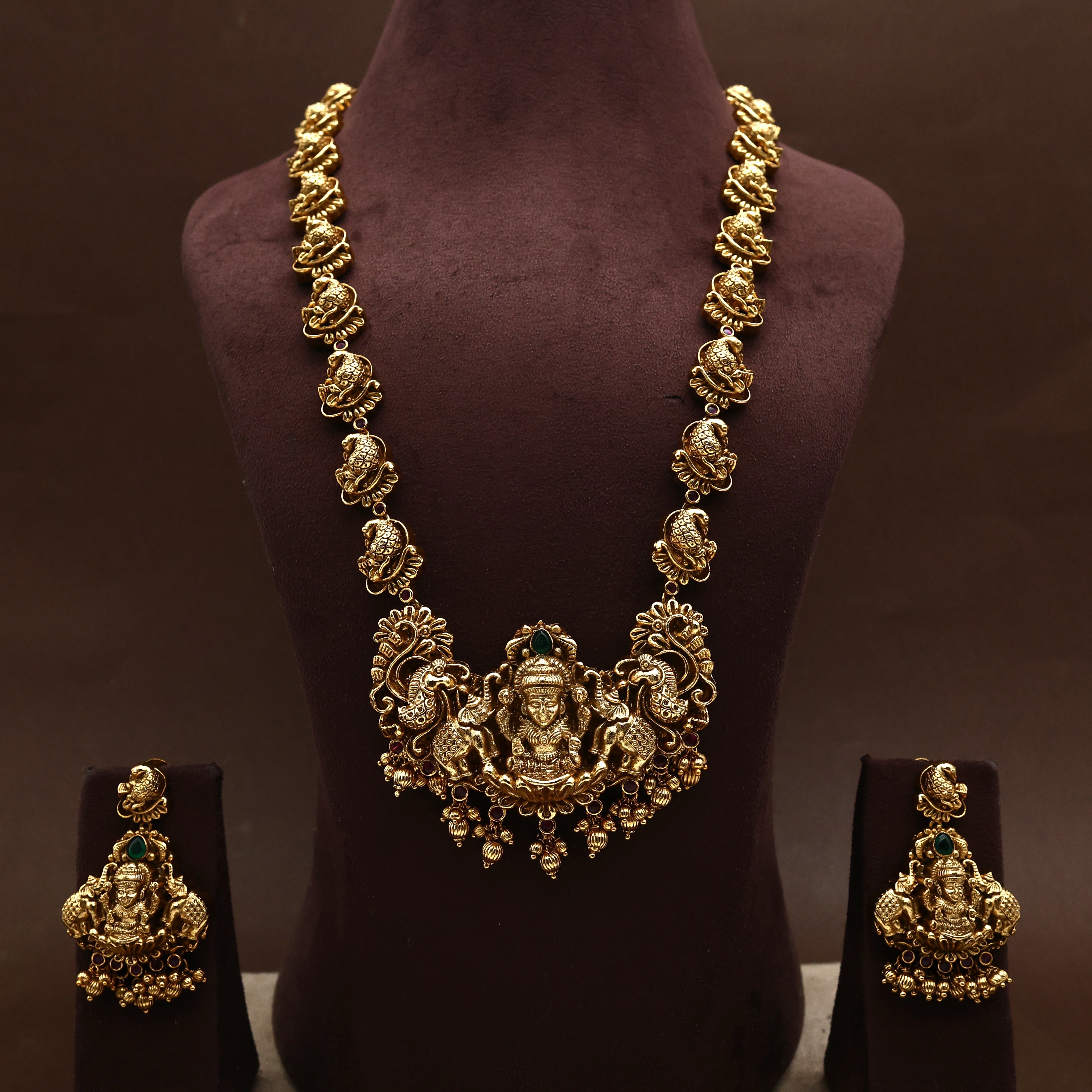 Premium Antique Nagas Mayur Lakshmi Bridal Haaram Set