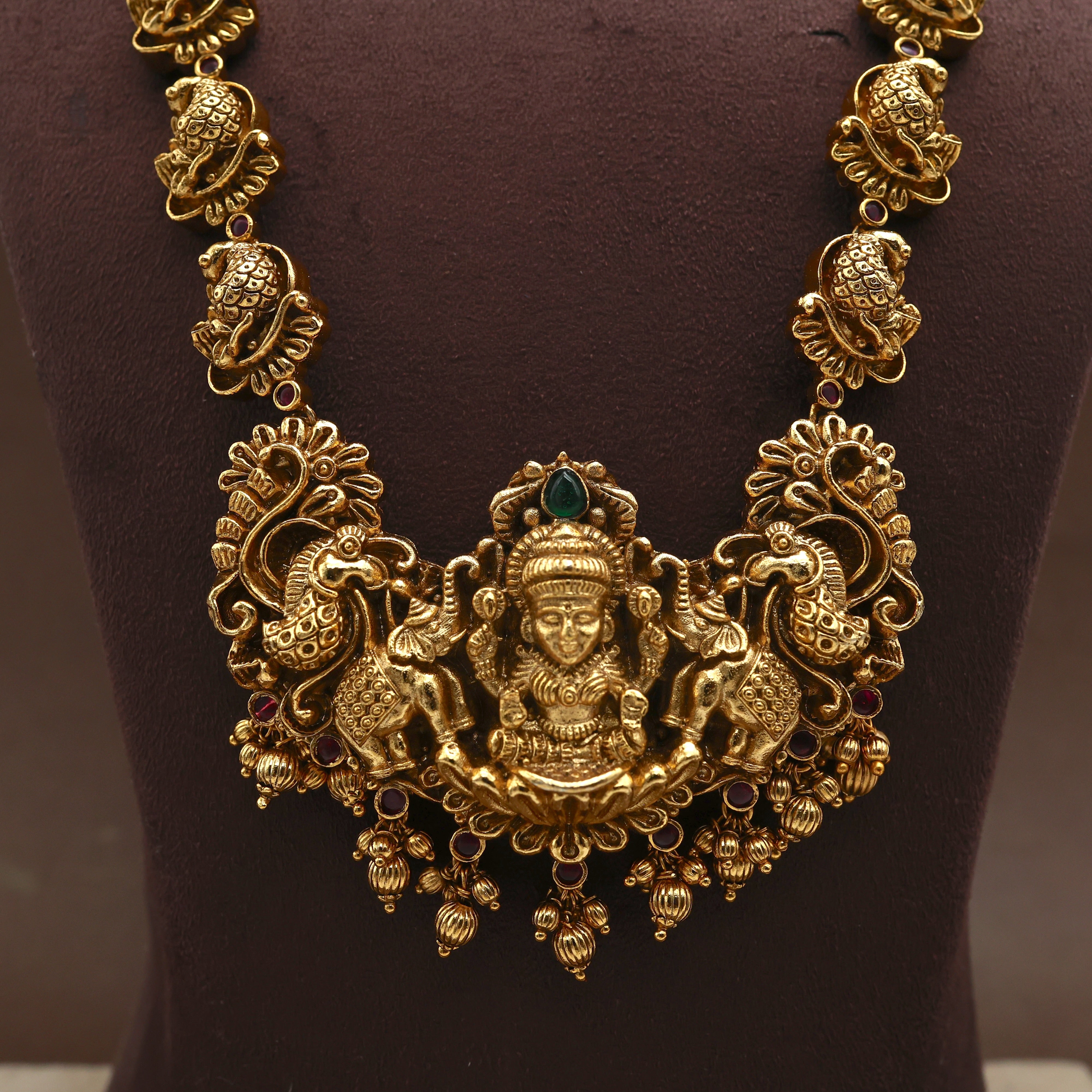 Premium Antique Nagas Mayur Lakshmi Bridal Haaram Set