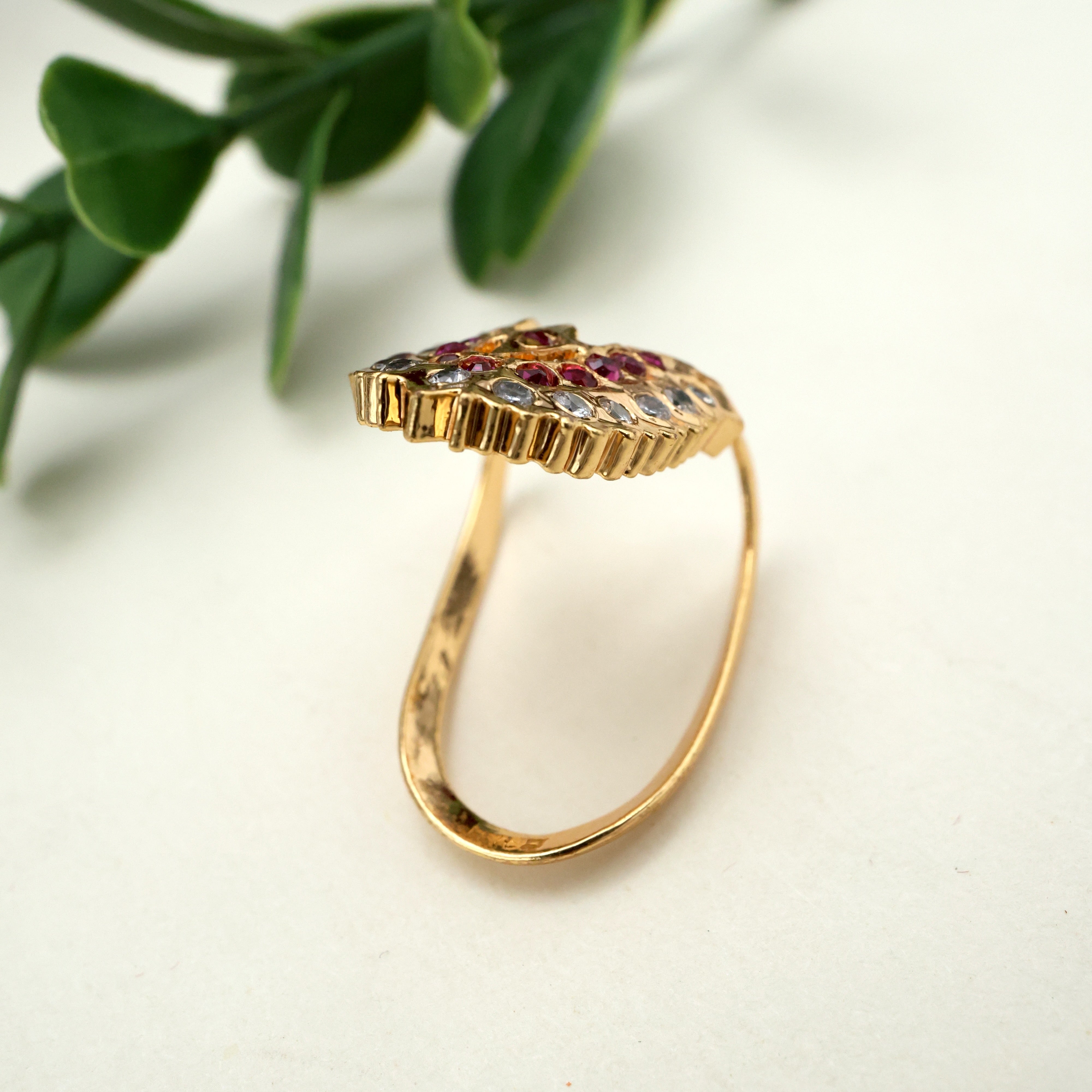 Real Gold Tone Traditional Vanki Modhiram/Neli Modhiram Finger Ring