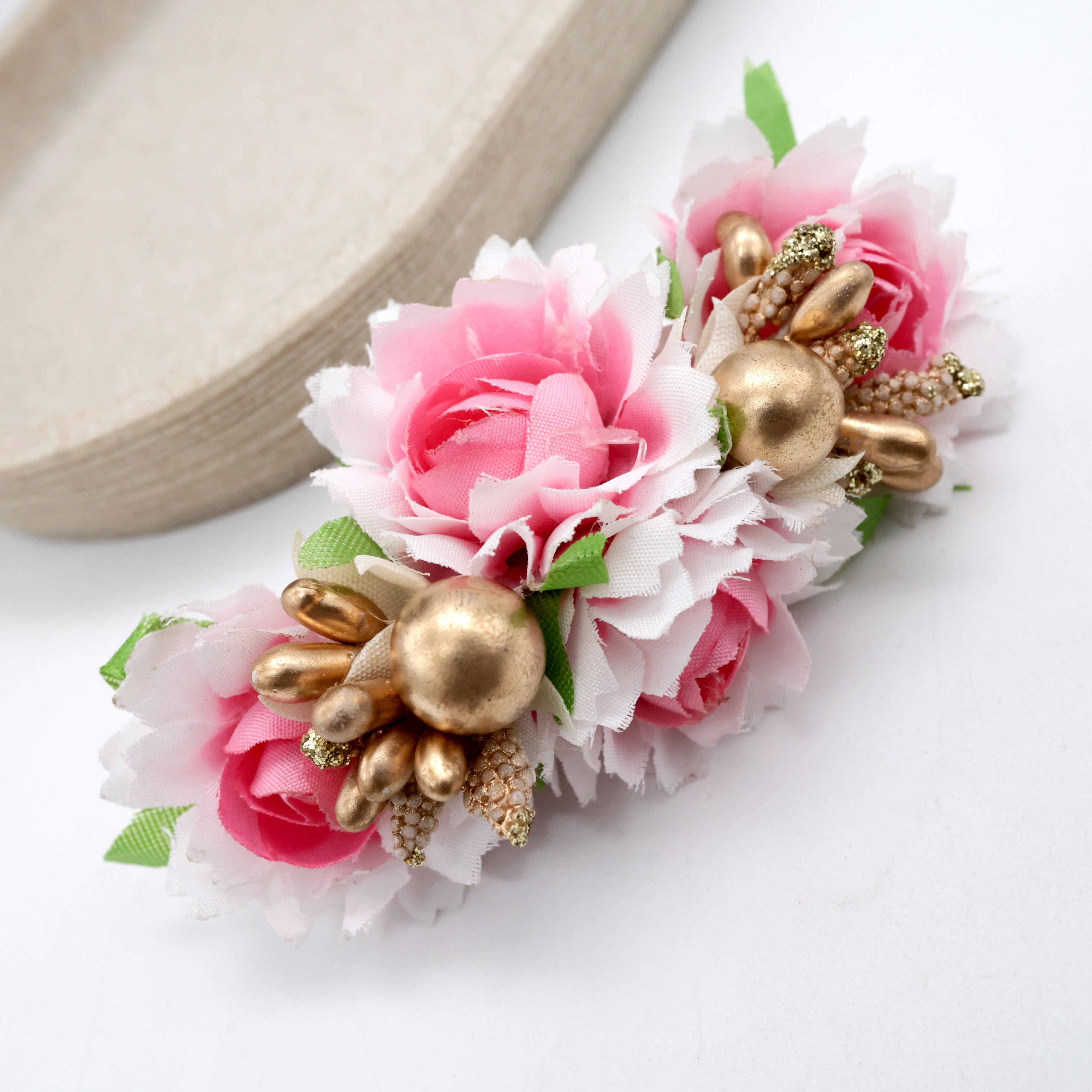 Fancy Rose Pollen Balls French Barrette Handmade Hairclips for Women