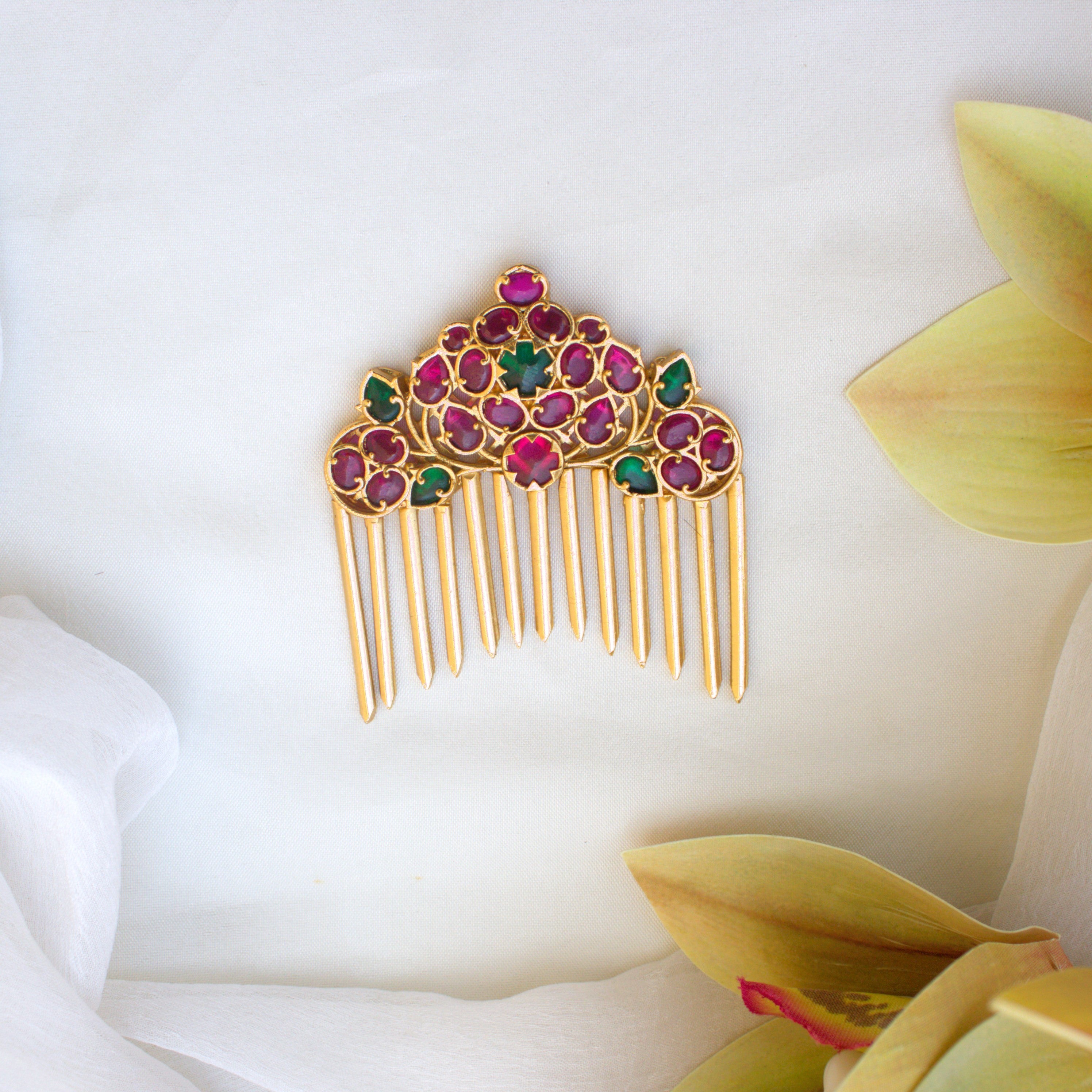 Gold Look Real Kemp Bridal Hair Comb Pin