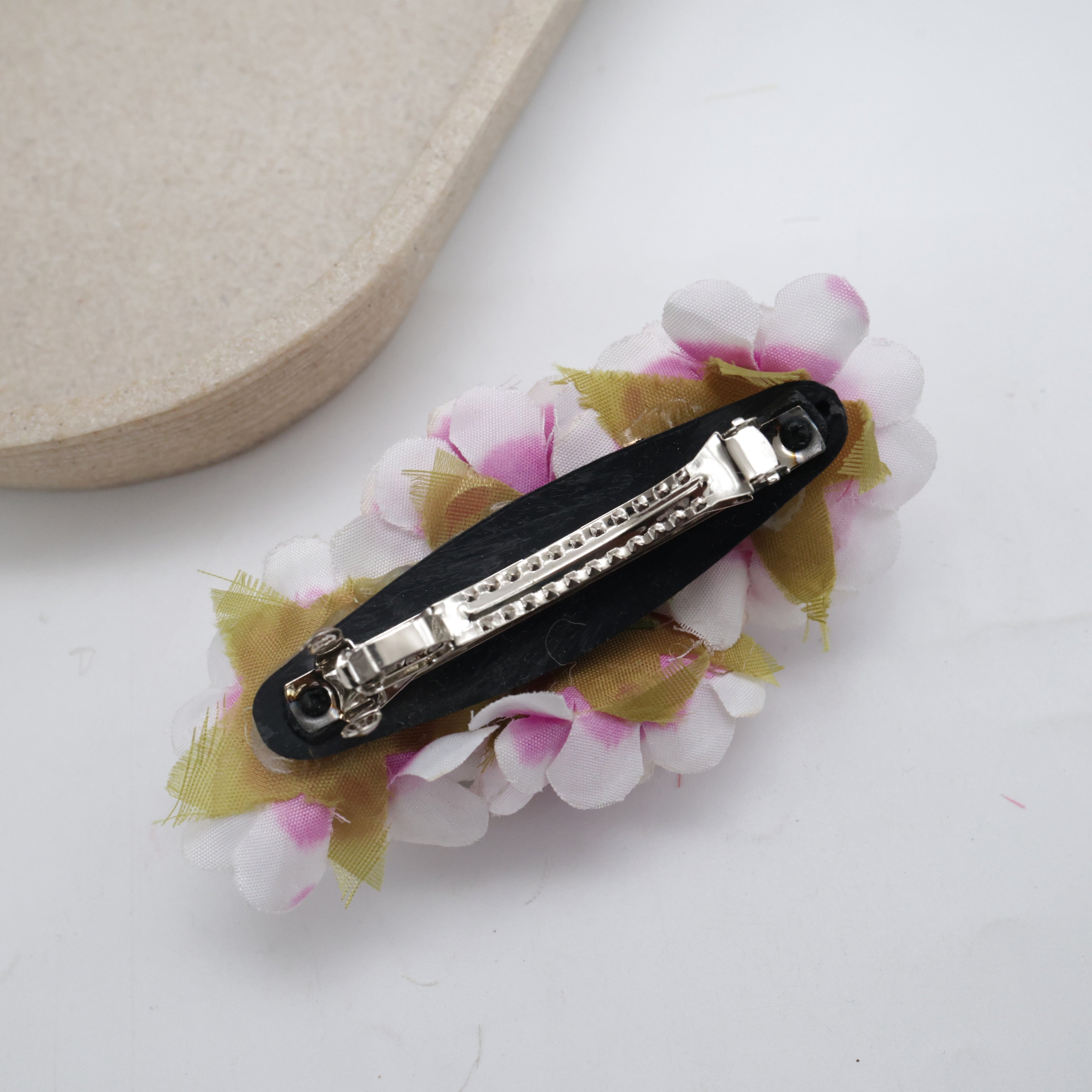 Fancy Rose Pollen Balls French Barrette Handmade Hairclips for Women