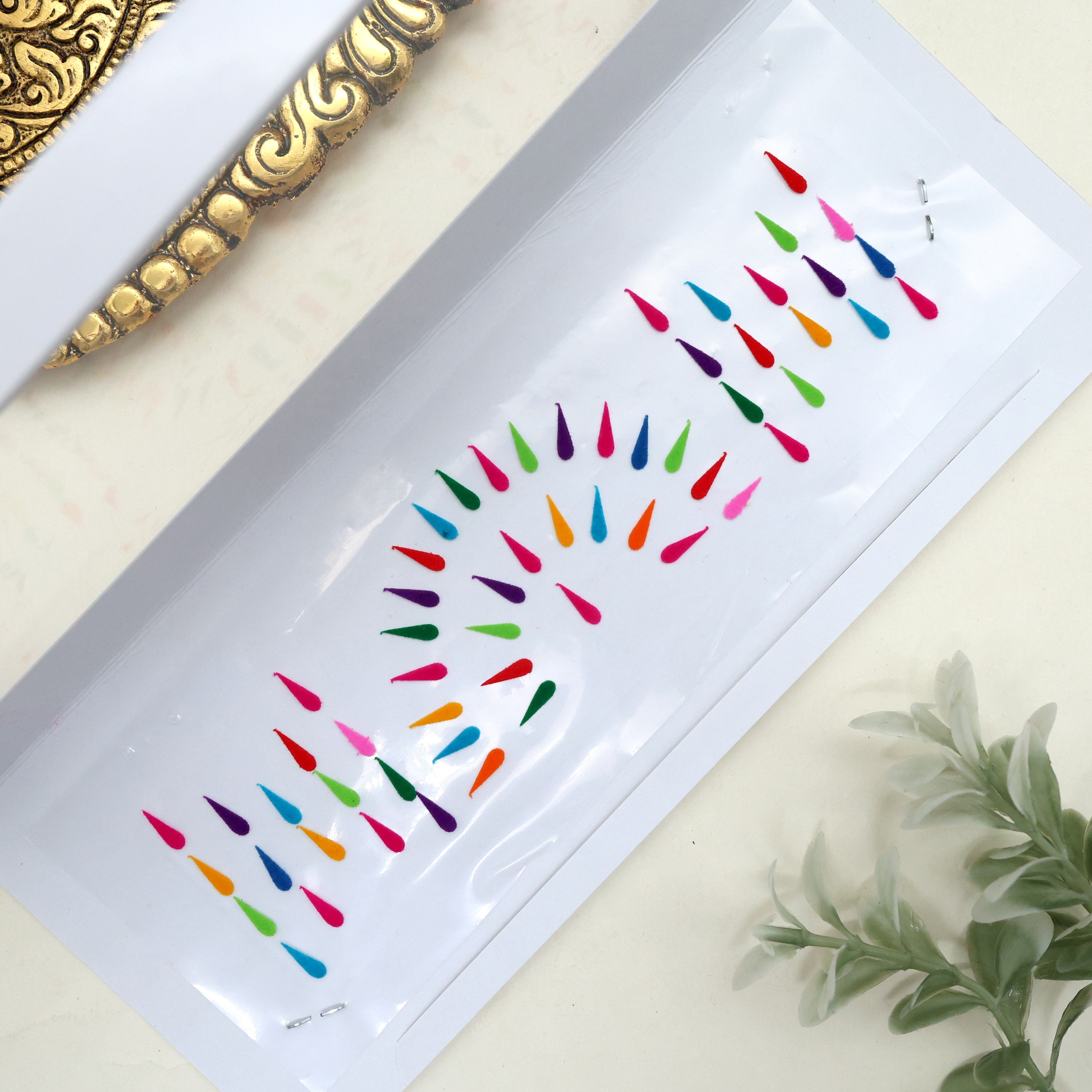 Multicolour Tilakam Sticker Bindis - Tilak Colour Sticker Pottu Bindis (Pack of 3 Small, Medium & Big Size Bindis)