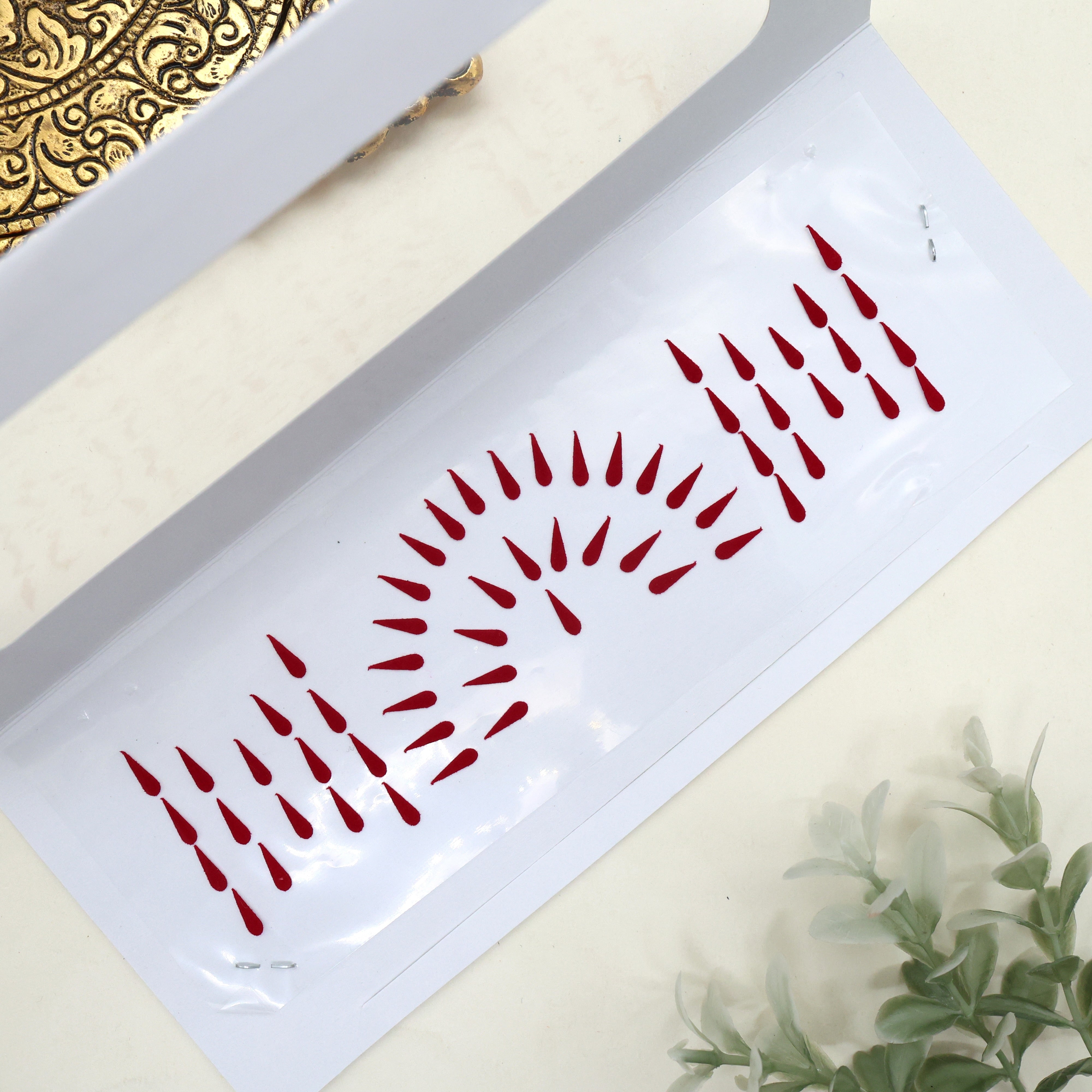 MAROON PLAIN TILAKAM STICKER BINDIS - TILAK STICKER POTTU BINDIS (PACK OF 3 SMALL, MEDIUM & BIG SIZE BINDIS)