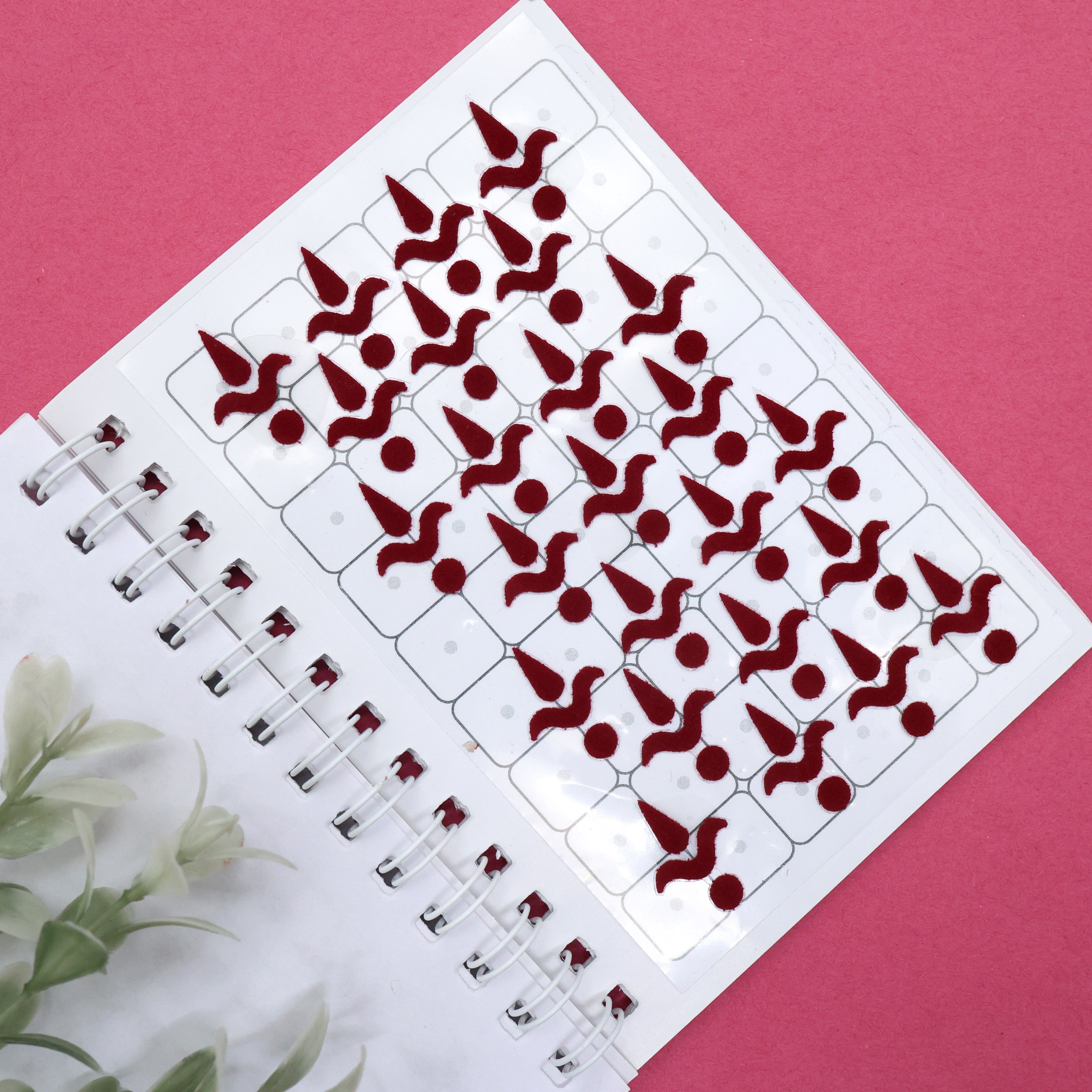 Premium Maroon Plain Mixed Size Kalayanam Bindis - Kalayana Tilakam Sticker Bindis