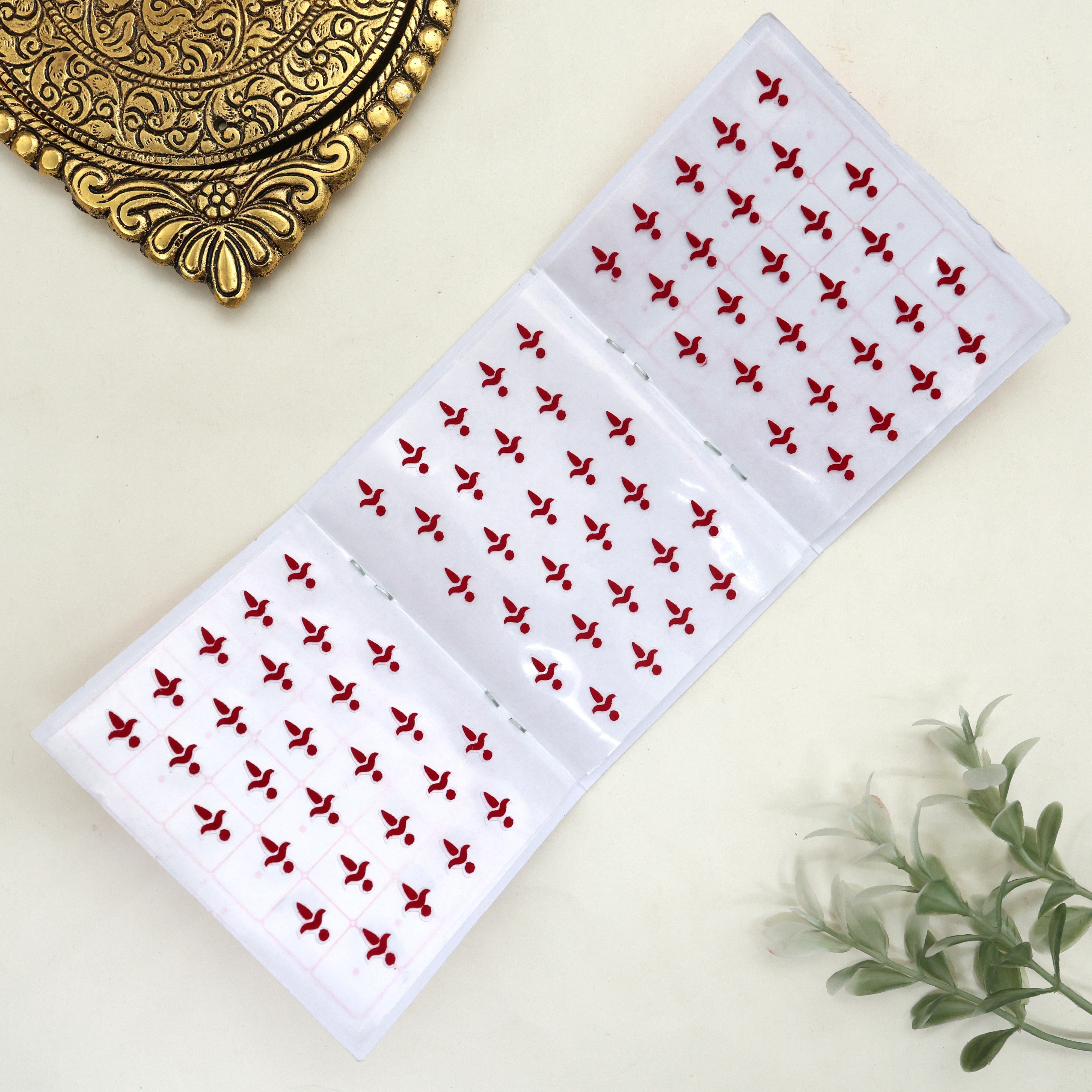 PREMIUM MAROON PLAIN SMALL SIZE KALAYANAM BINDIS - KALAYANA TILAKAM STICKER BINDI SHEET