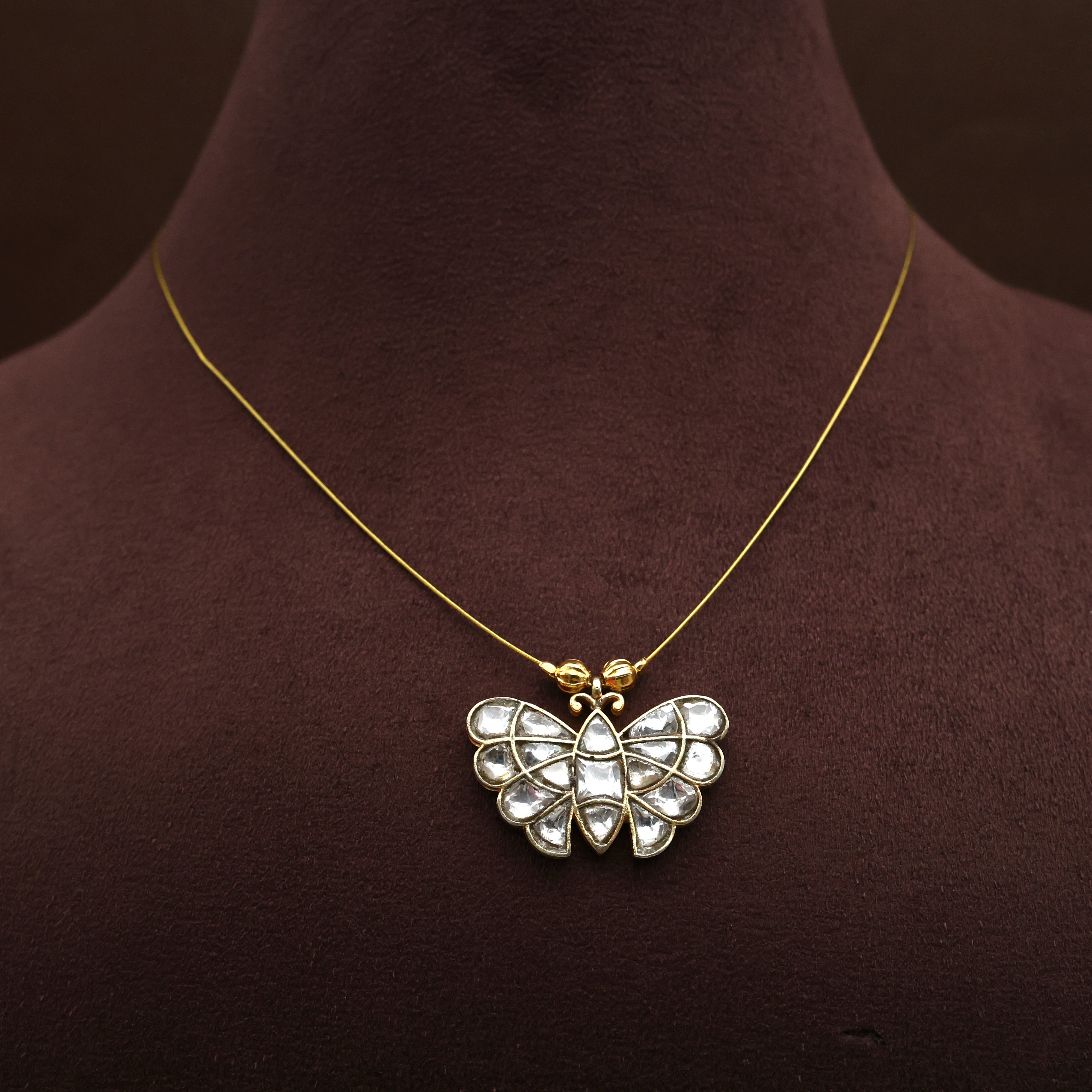 BUTTERFLY - HANDMADE PREMIUM JADAU KUNDAN INVISIBLE NECKLACE