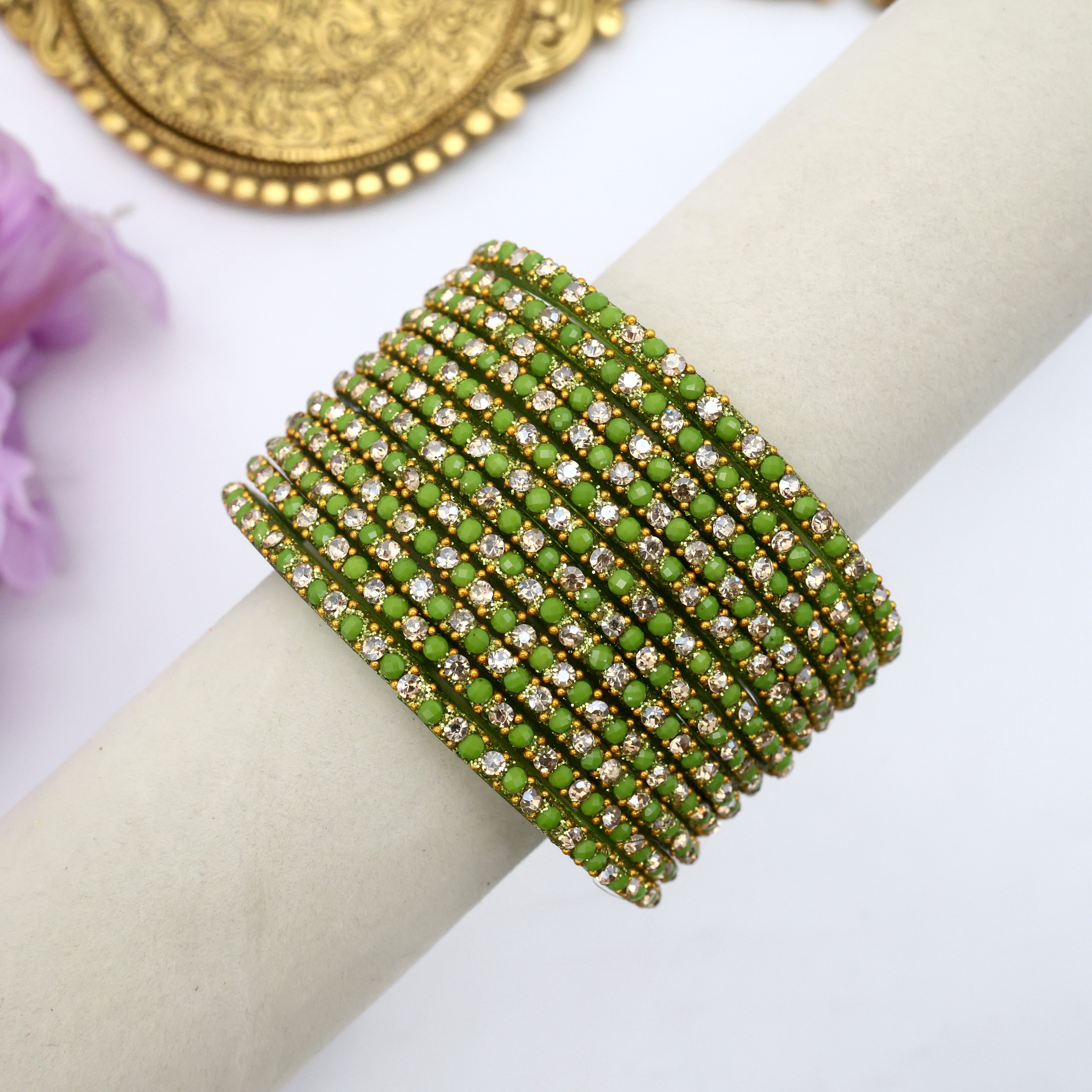 Premium Stonework Water Drop Glass Bangles