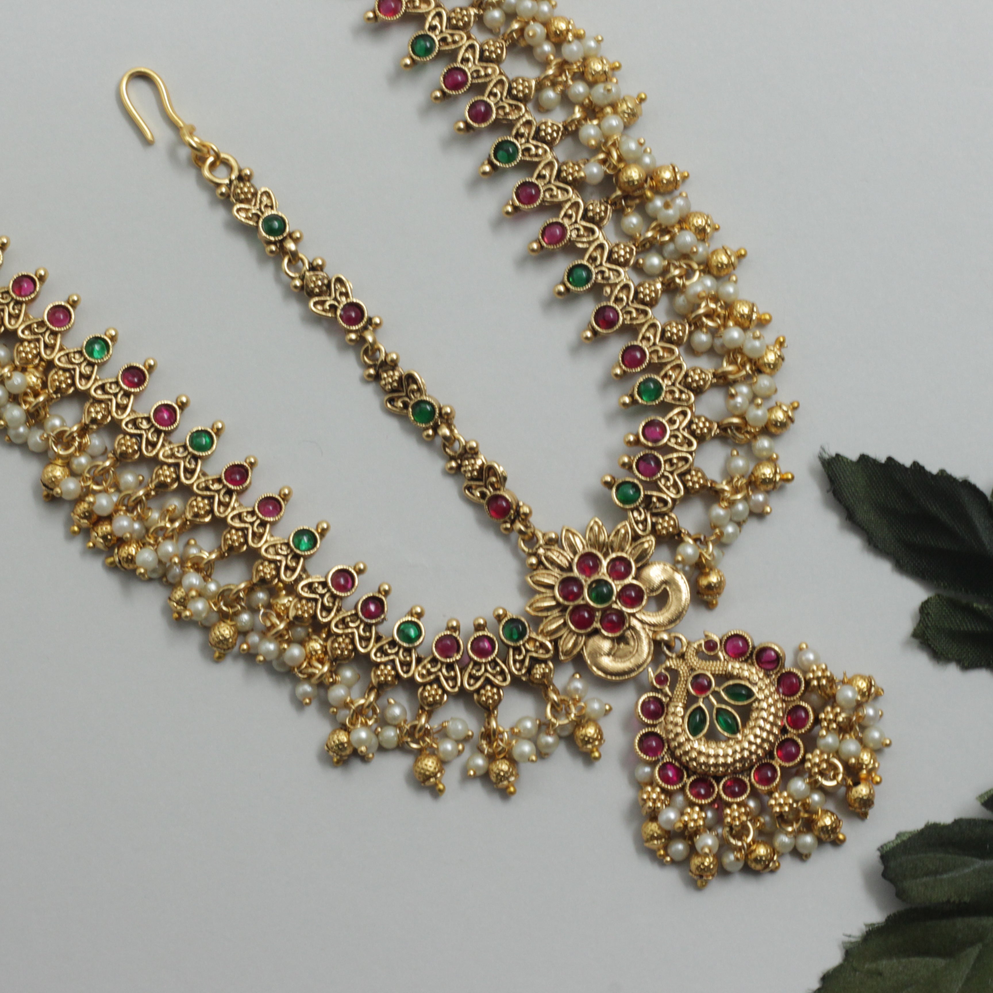 Premium Kemp Traditional No Figure No Idol Bridal Damini / Nethichutti