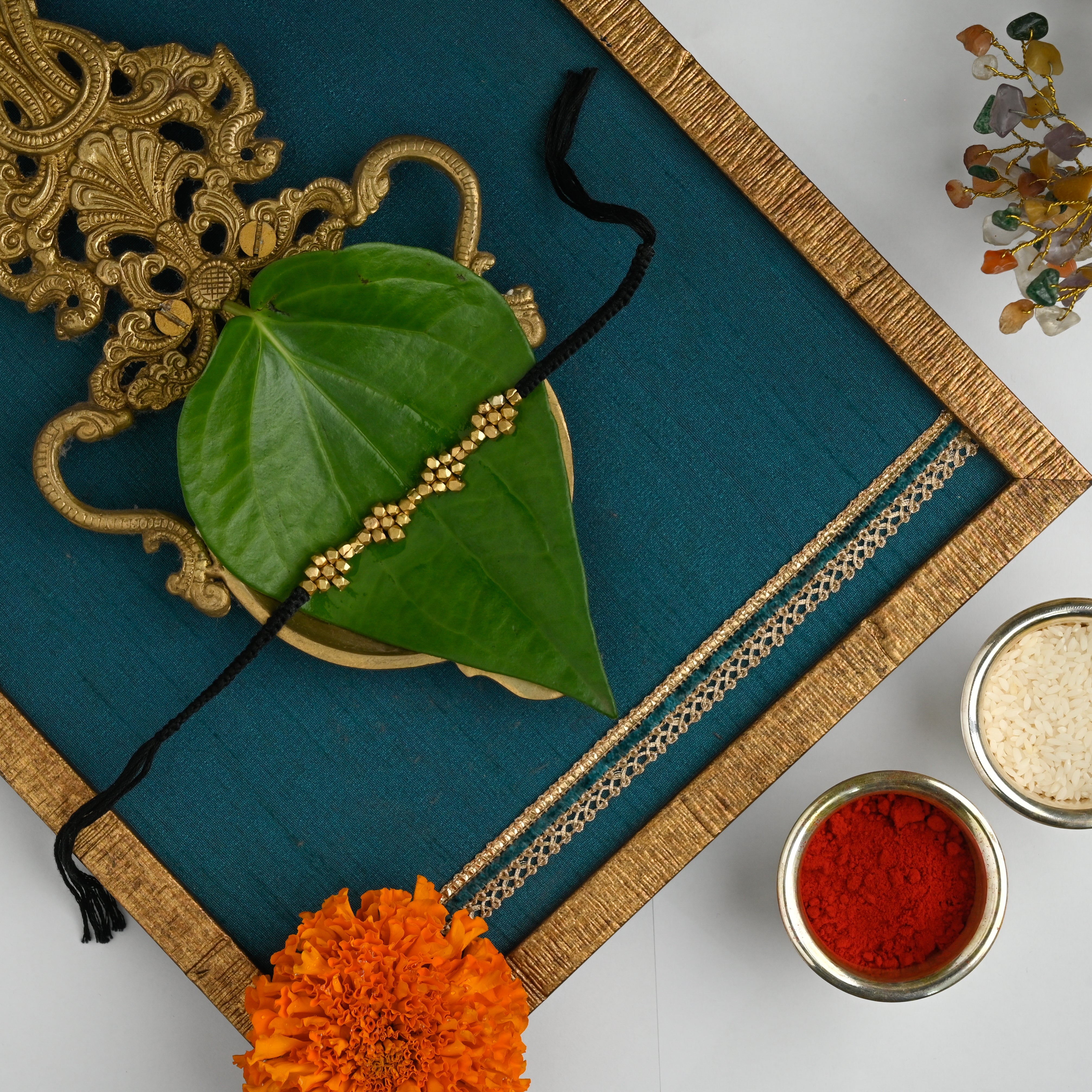 Handmade Dhokra Rakhi - Black - 003