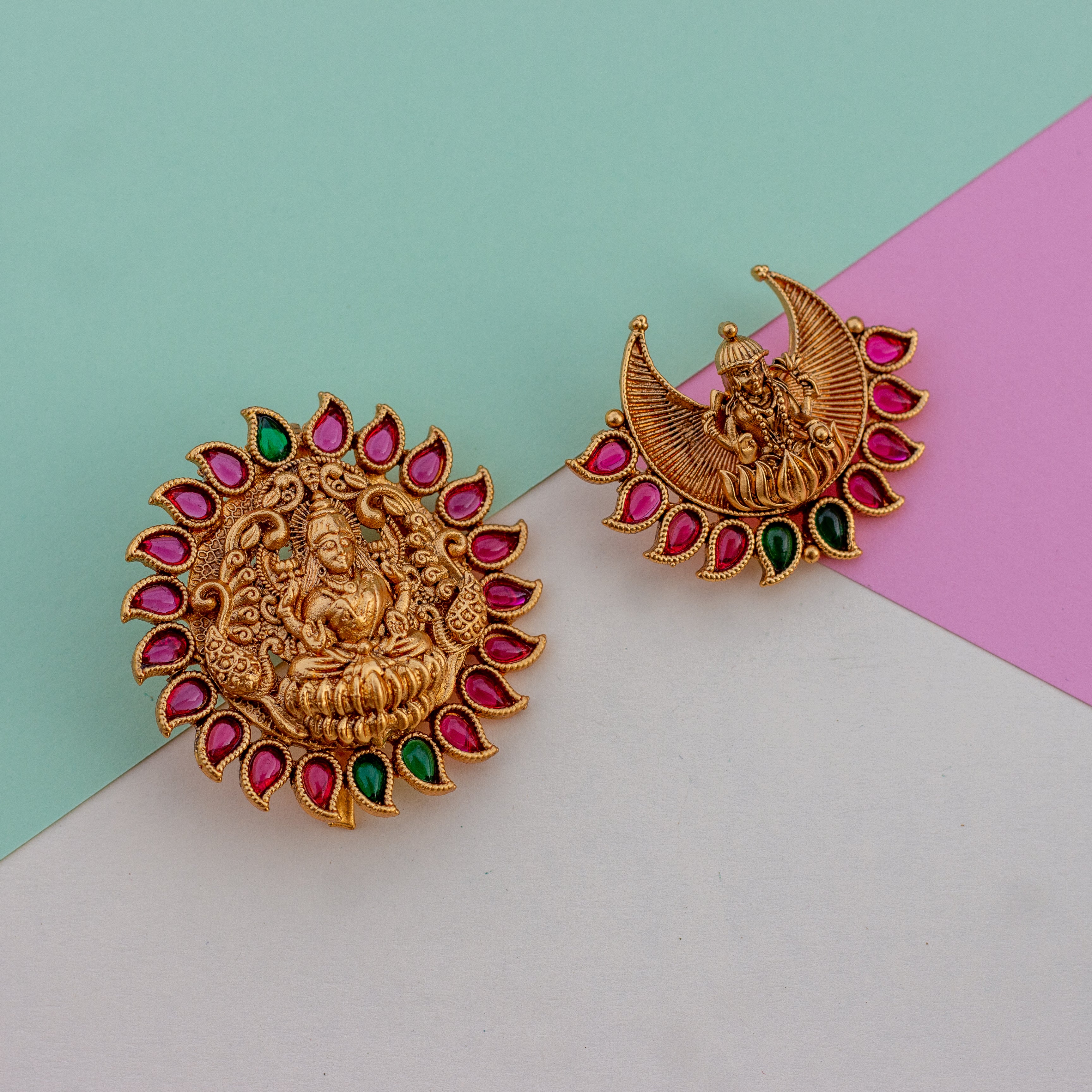 Antique Gold Kemp Lakshmi Suryan Chandran Hair Billai