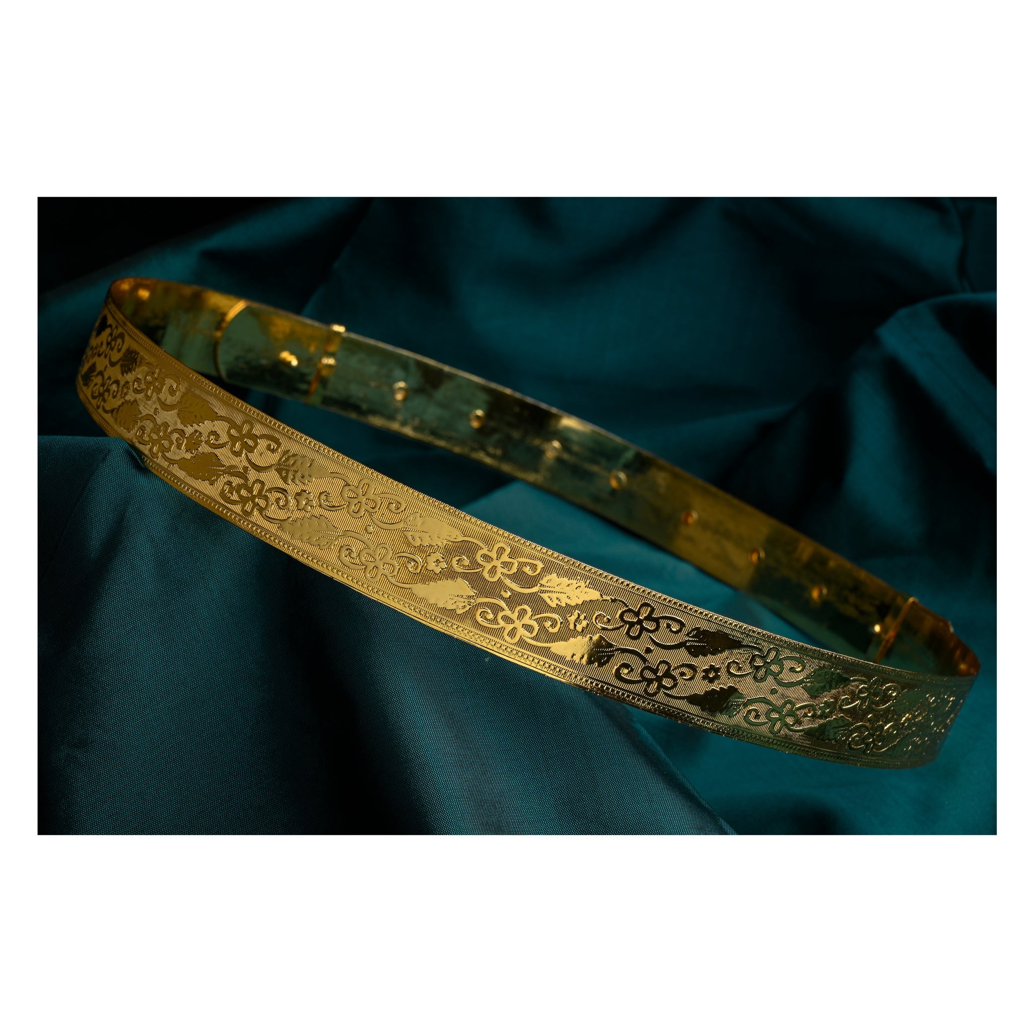 Micro Gold Polished Contemporary Adjustable Hip Belt For Adults - 002