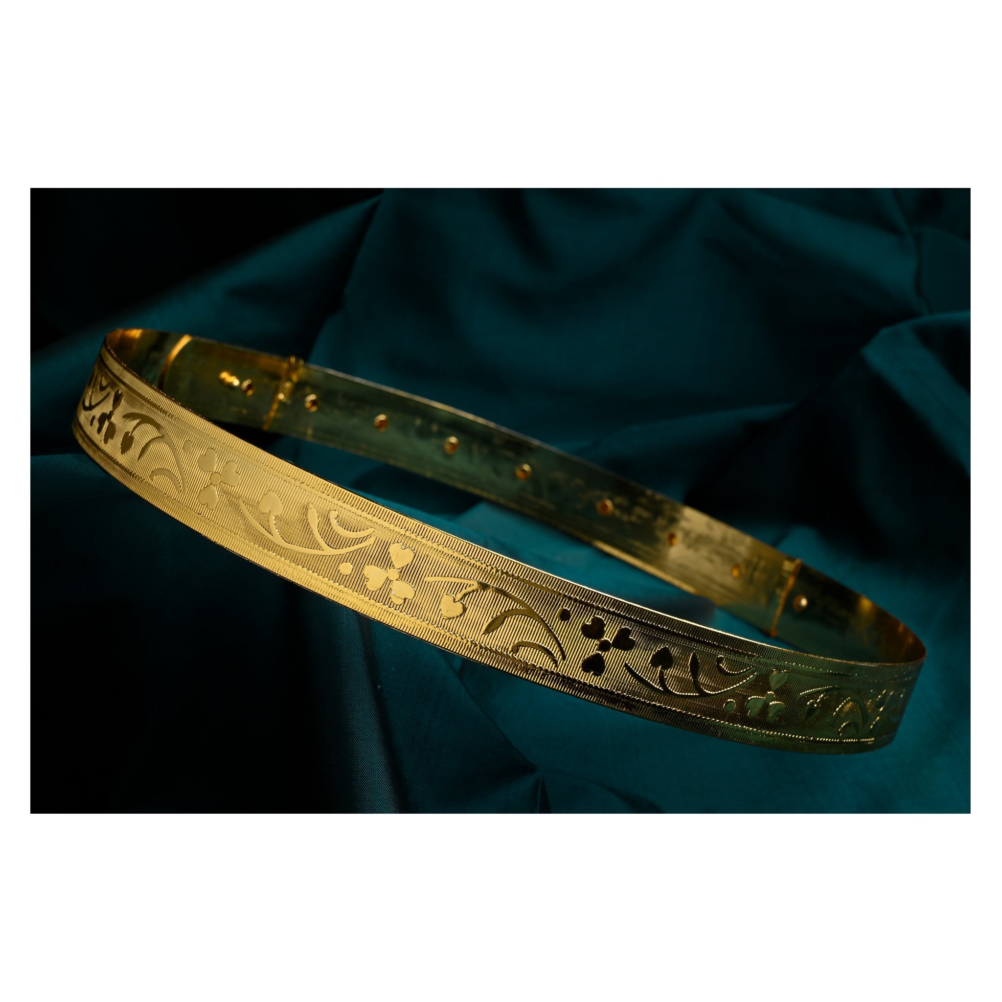 Micro Gold Polished Contemporary Adjustable Hip Belt For Adults - 001