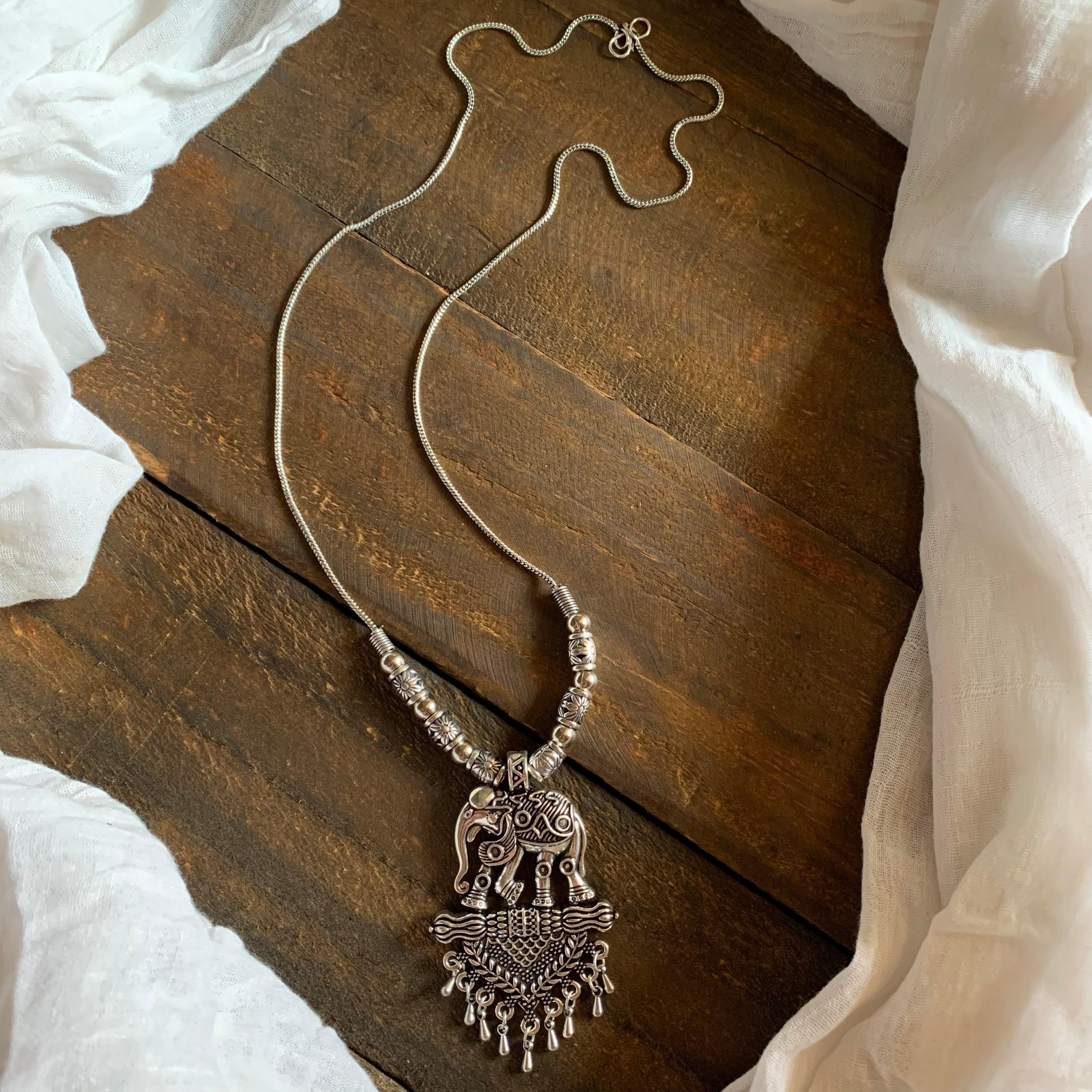 German Silver Bahubali Pendant Chain - MOQ 6 Pieces - Happy Pique