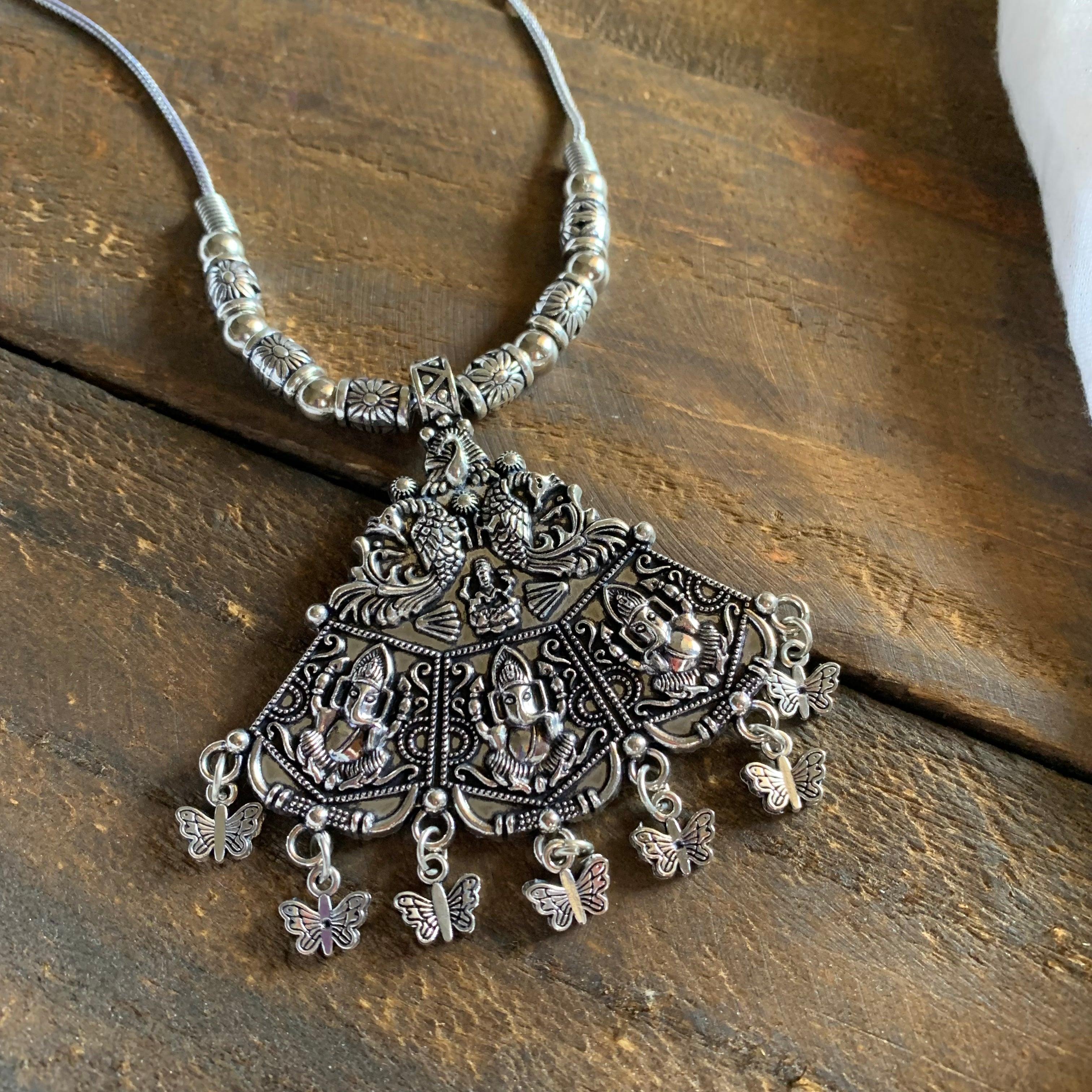 German Silver Ganesha Pendant Chain- MOQ 6 Pieces - Happy Pique