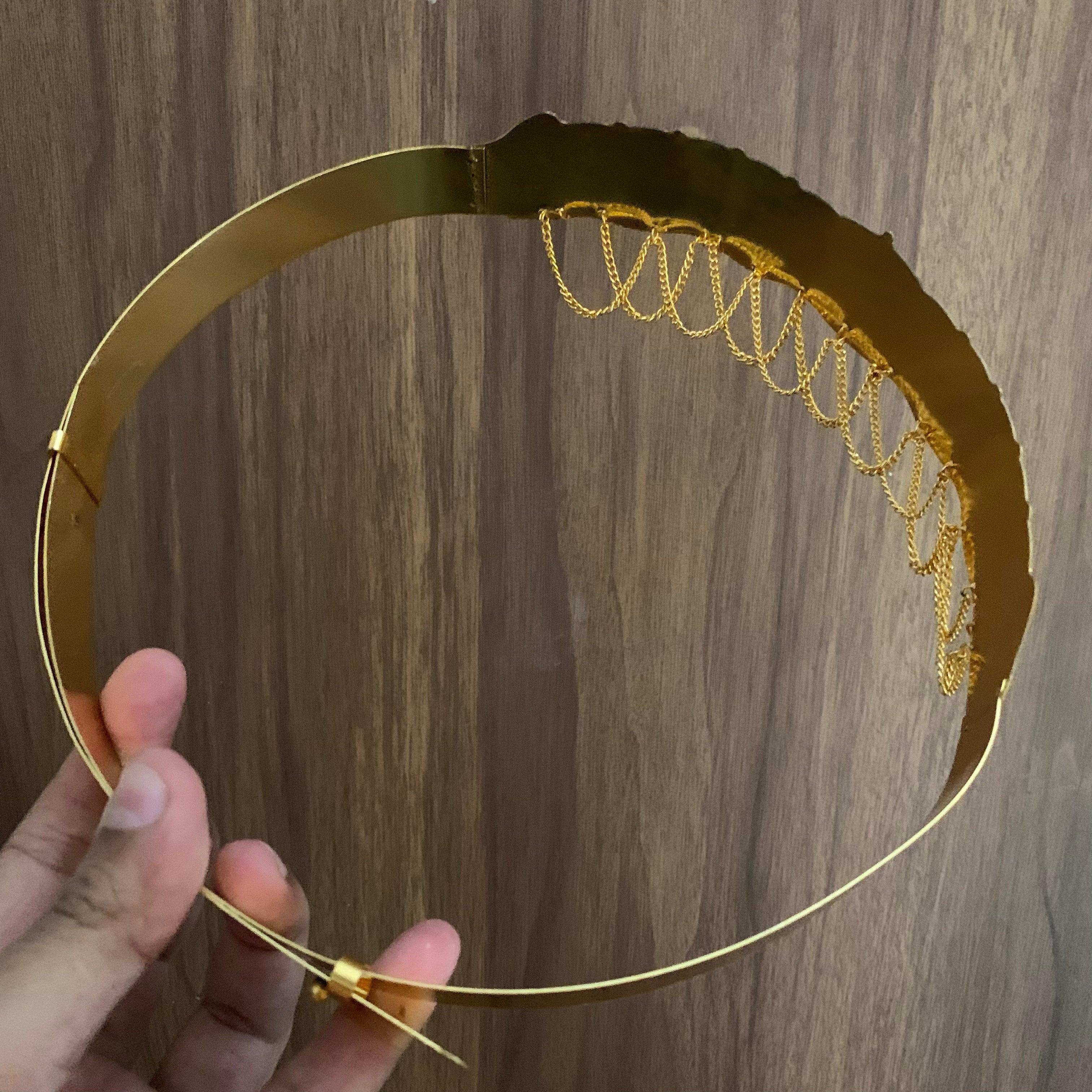 Mahalakshmi Devi & Elephants Carved Gold Look Alike Hip Belt - Kids - Happy Pique