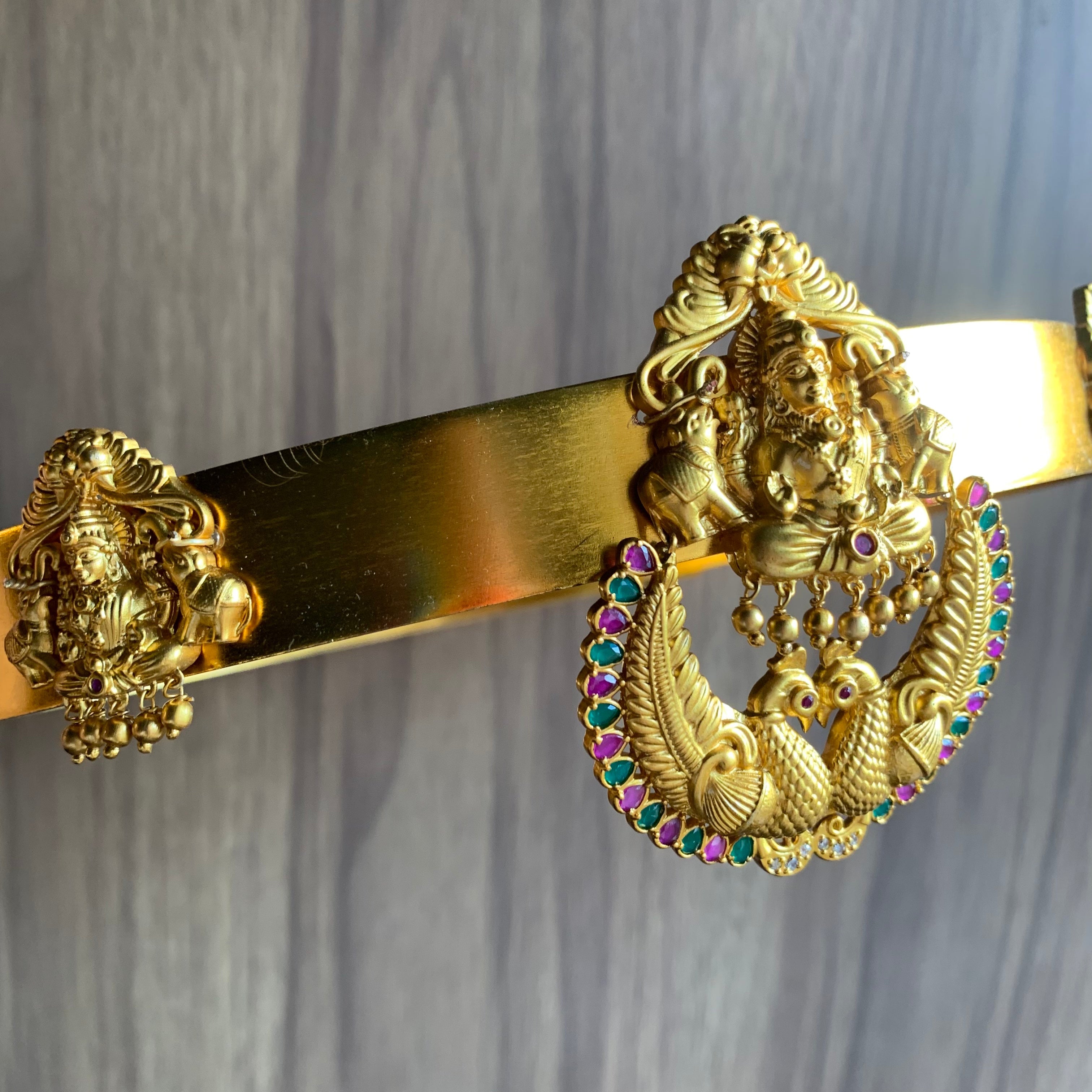 Matte Finish Mahalakshmi Hip Belt for Weddings