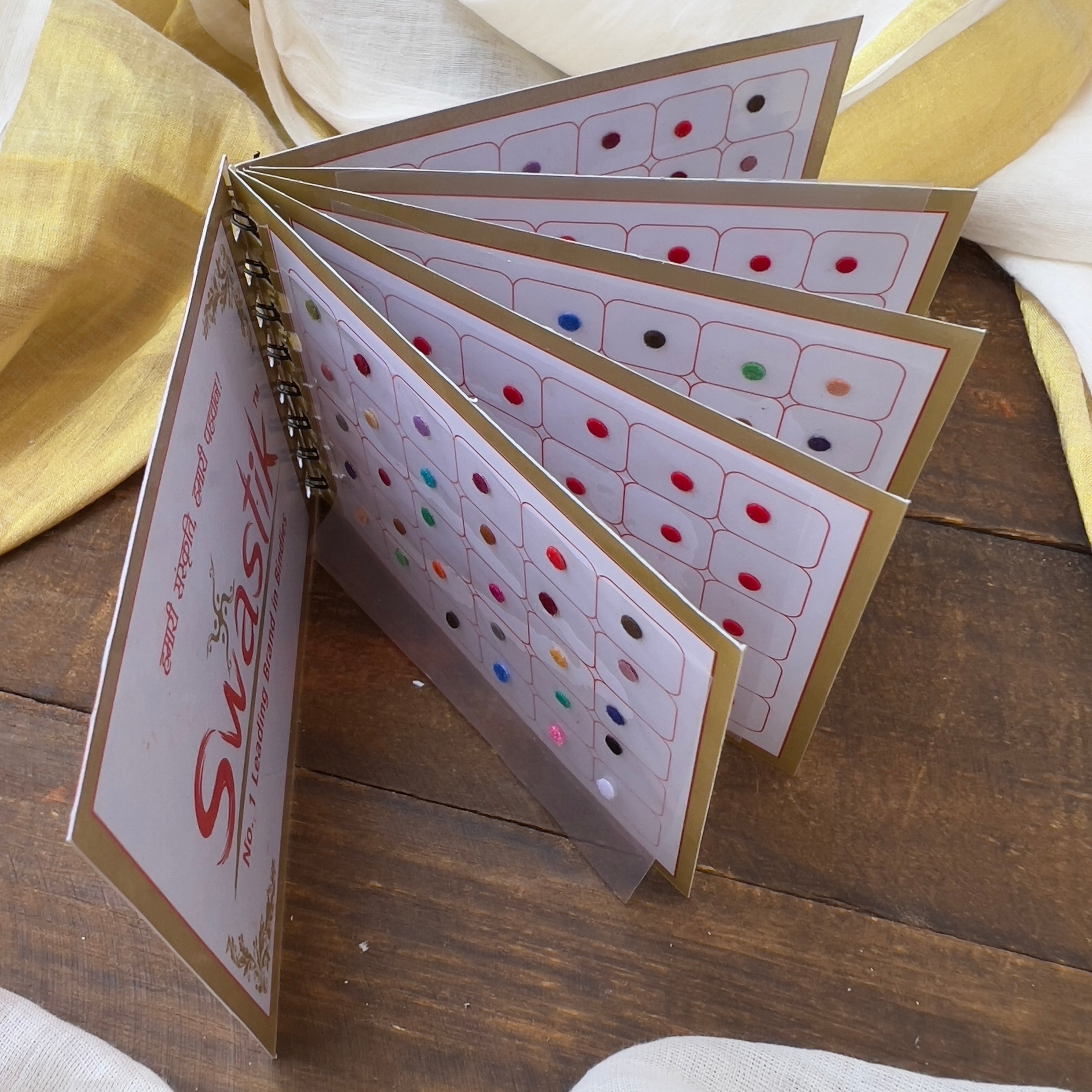 Colour Plain Round Bindi Book - Swastik Mini Range - BB008