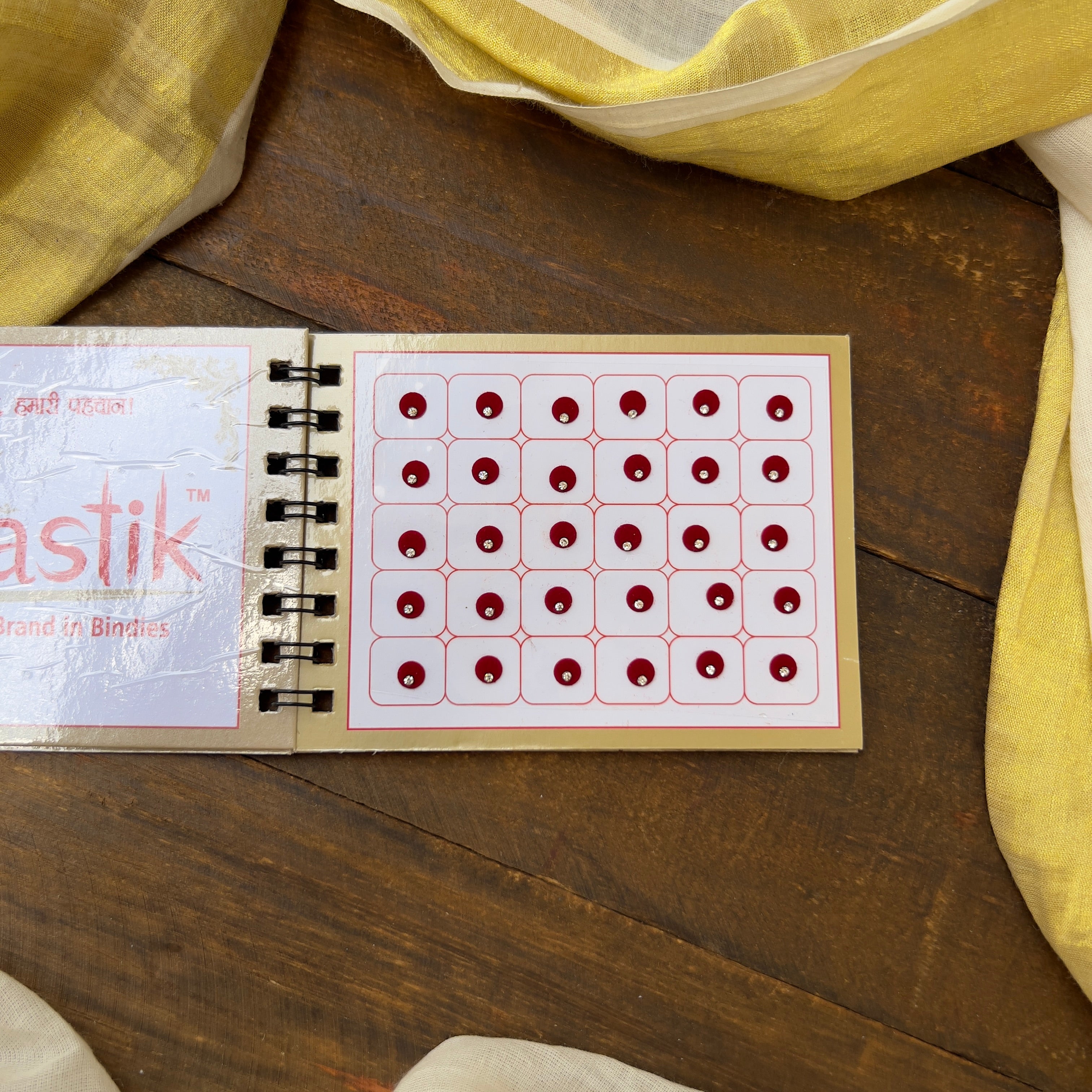 Colour Single Stone Round Bindi Book - Swastik Mini Range - BB003