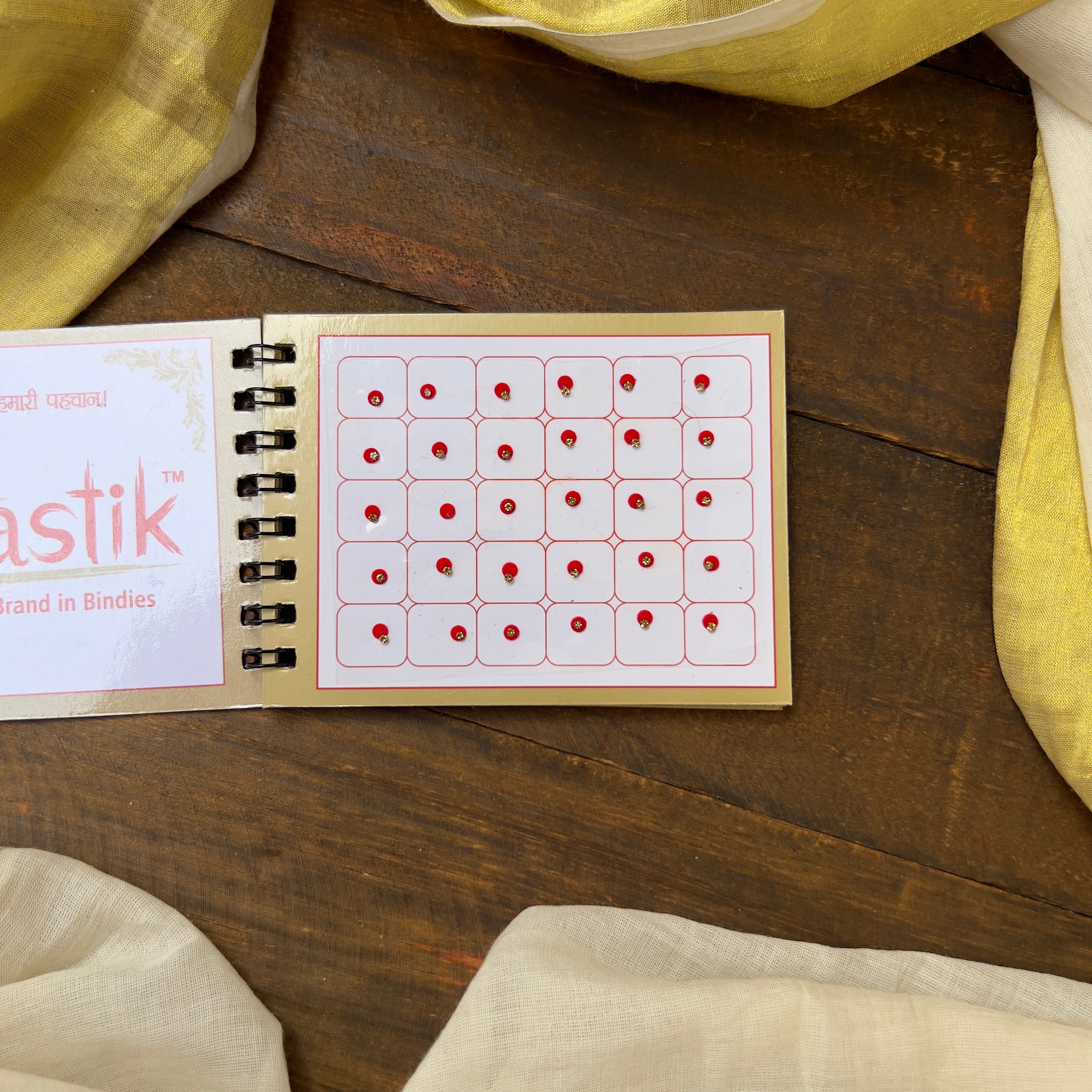 Colour Single Stone Round Bindi Book - Swastik Mini Range - BB005